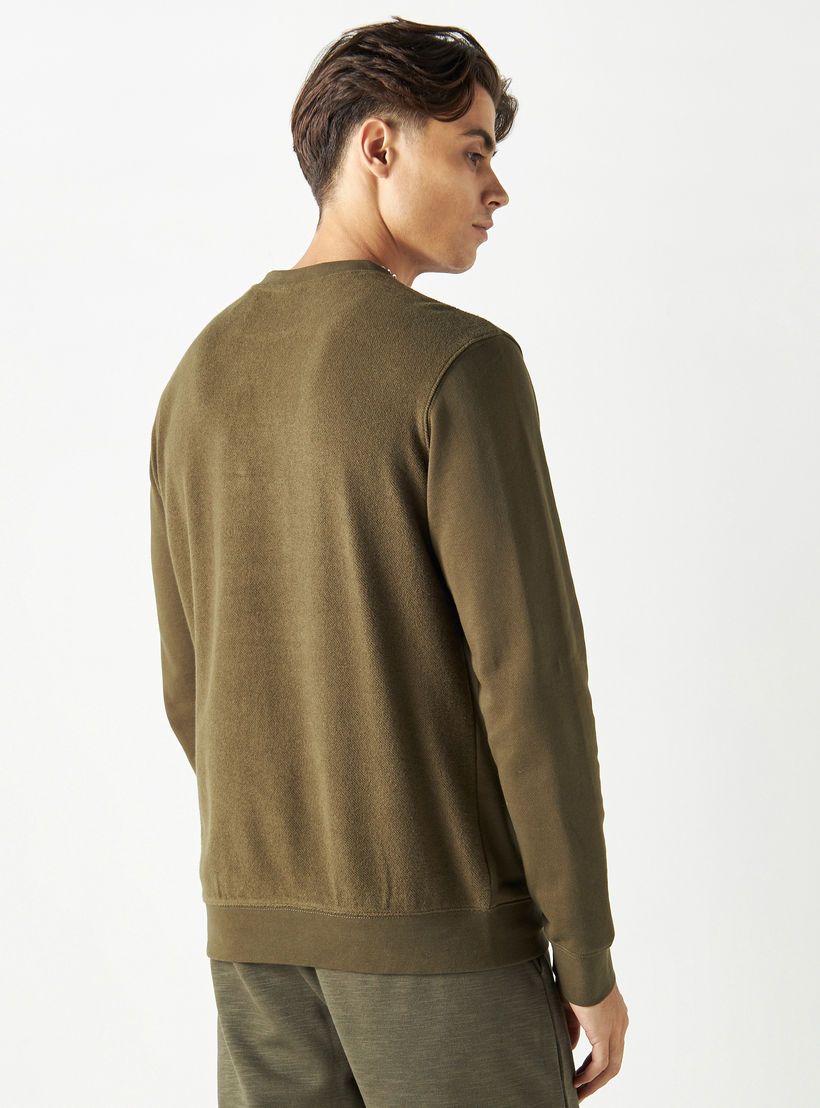 Kappa Logo Detail Sweatshirt with Crew Neck and Long Sleeves-men-winterwear-hoodiesandsweatshirts-image-3