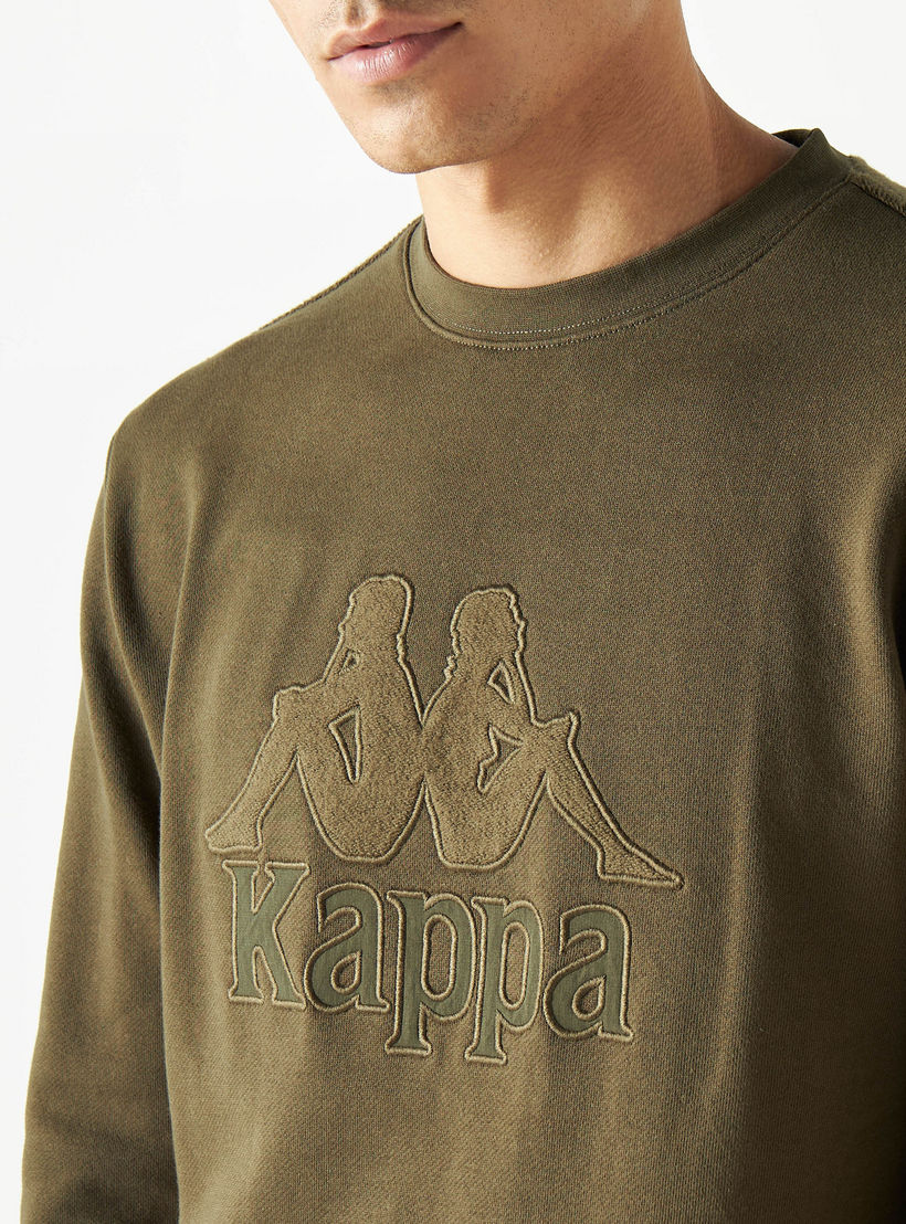 Kappa Logo Detail Sweatshirt with Crew Neck and Long Sleeves-men-winterwear-hoodiesandsweatshirts-image-4
