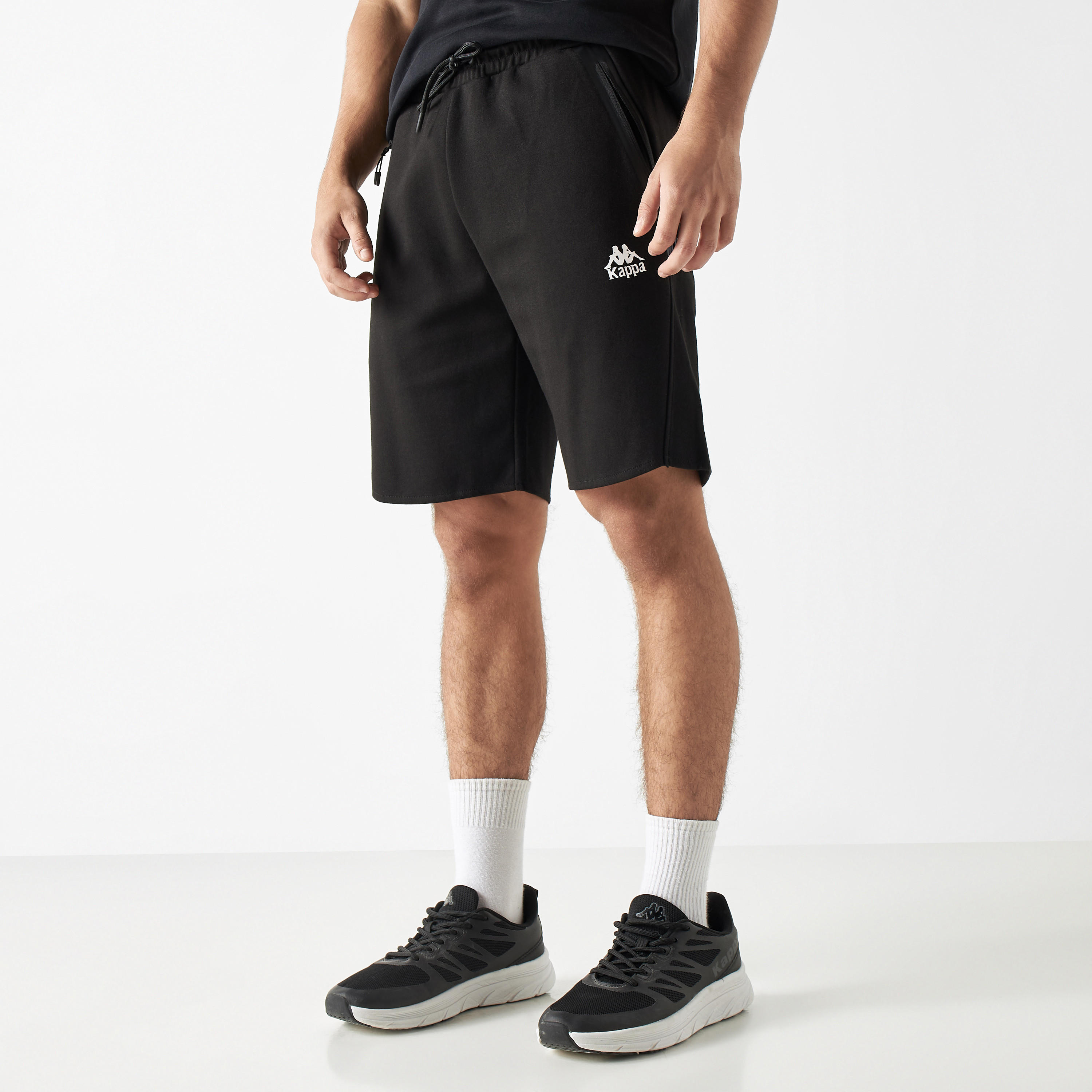 Kappa Logo Detail Shorts with Drawstring Closure and Pockets-men-clothing-sportswearandactivewear-bottoms-image-1