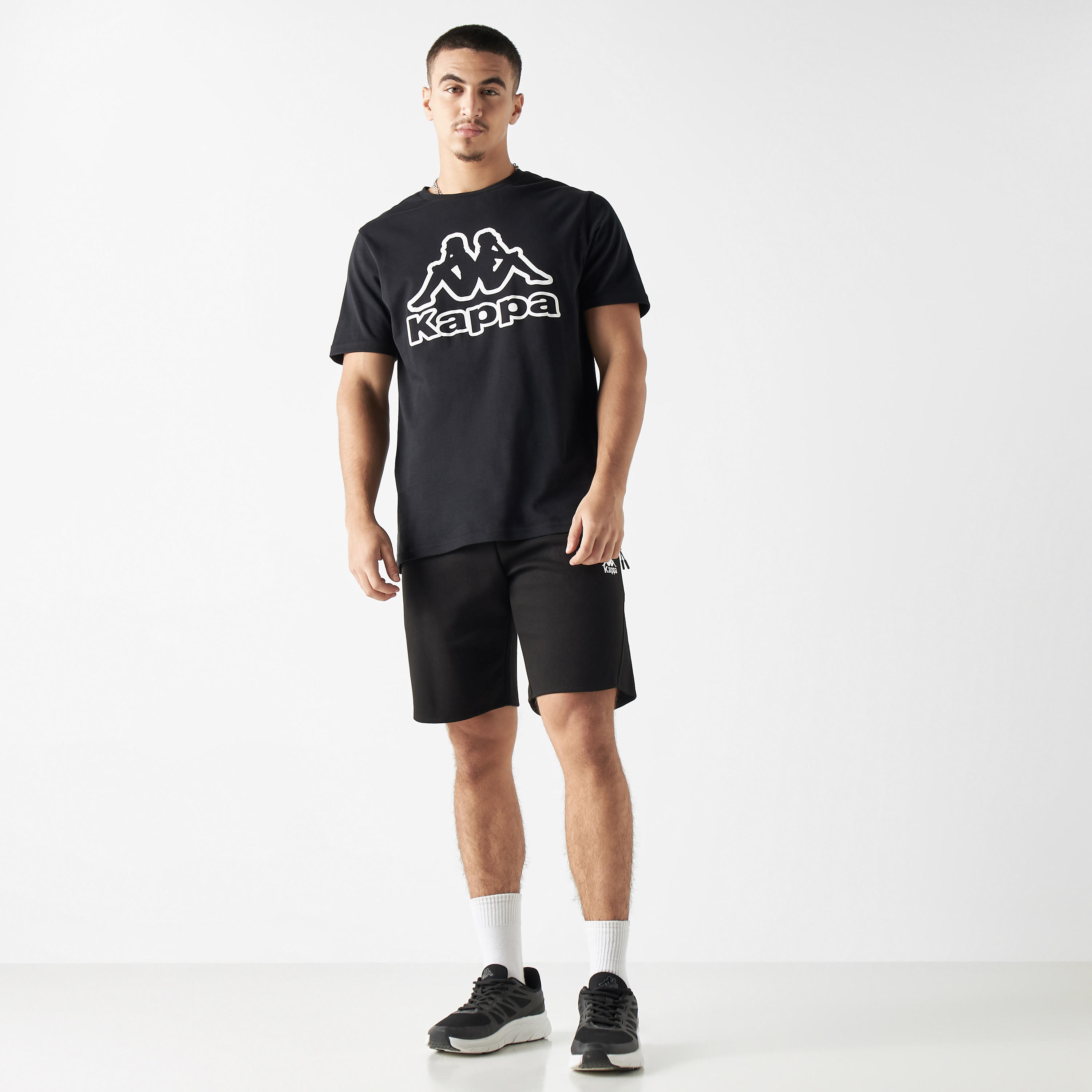 Kappa Logo Detail Shorts with Drawstring Closure and Pockets-men-clothing-sportswearandactivewear-bottoms-image-2