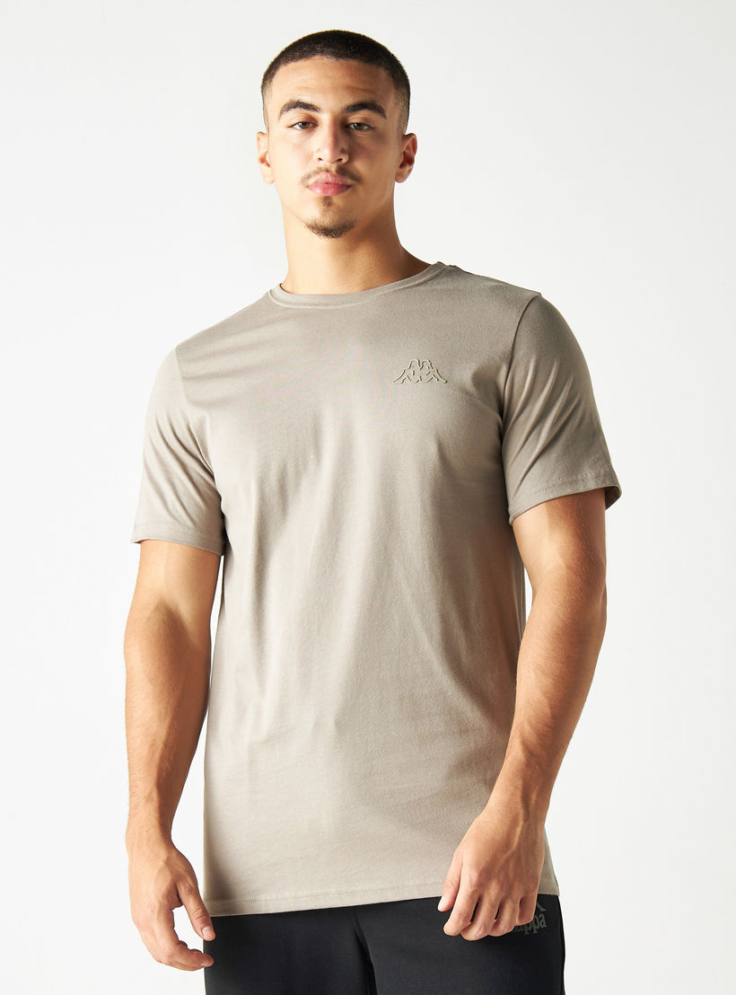 Kappa Solid Crew Neck T-shirt with Short Sleeves-men-clothing-sportswearandactivewear-tshirtsandpolos-image-1