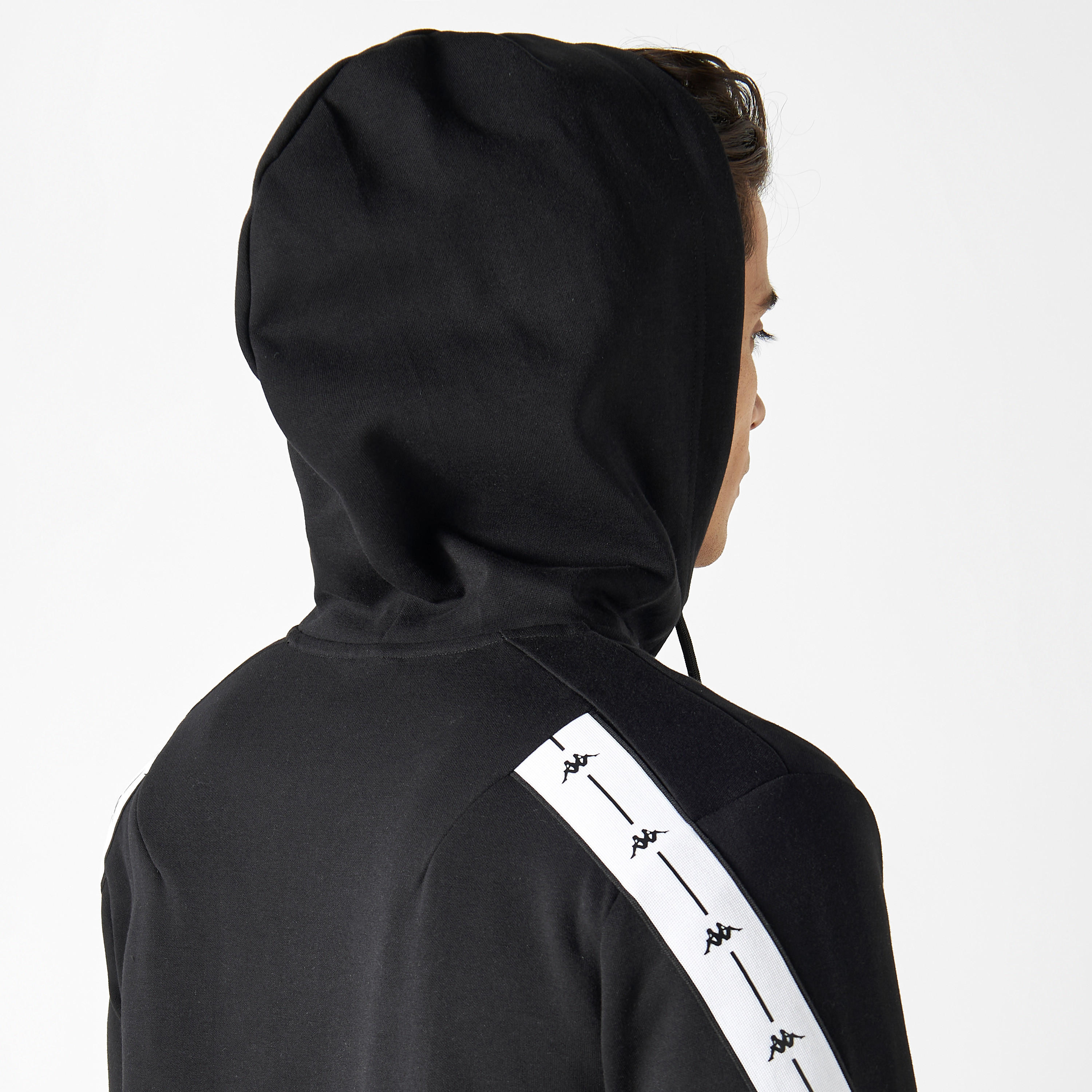 Kappa Logo Tape Detail Zip Through Hoodie with Long Sleeves and Kangaroo Pocket-men-winterwear-hoodiesandsweatshirts-image-5