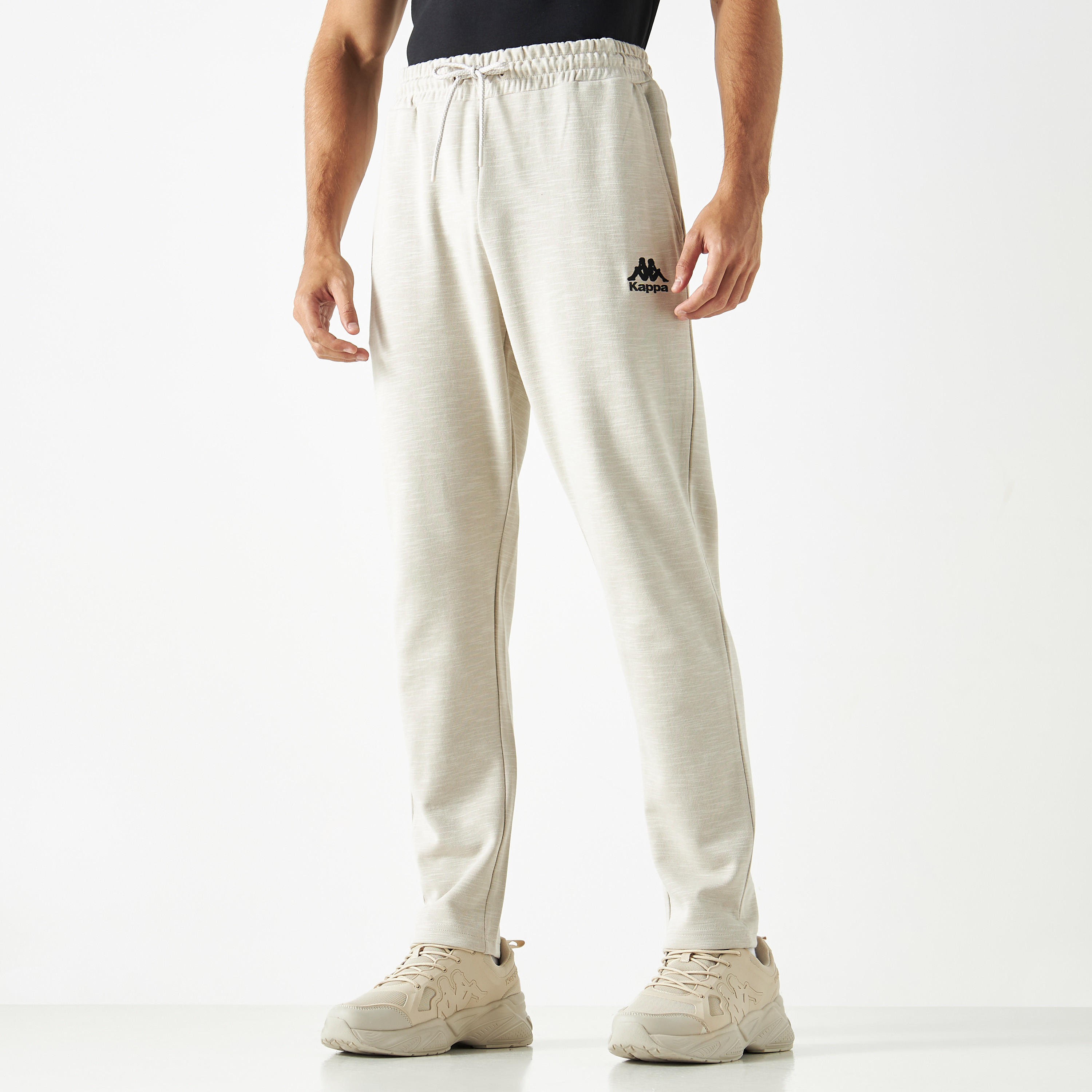Kappa Logo Embroidered Joggers with Pockets and Drawstring Closure-men-clothing-sportswearandactivewear-bottoms-image-1