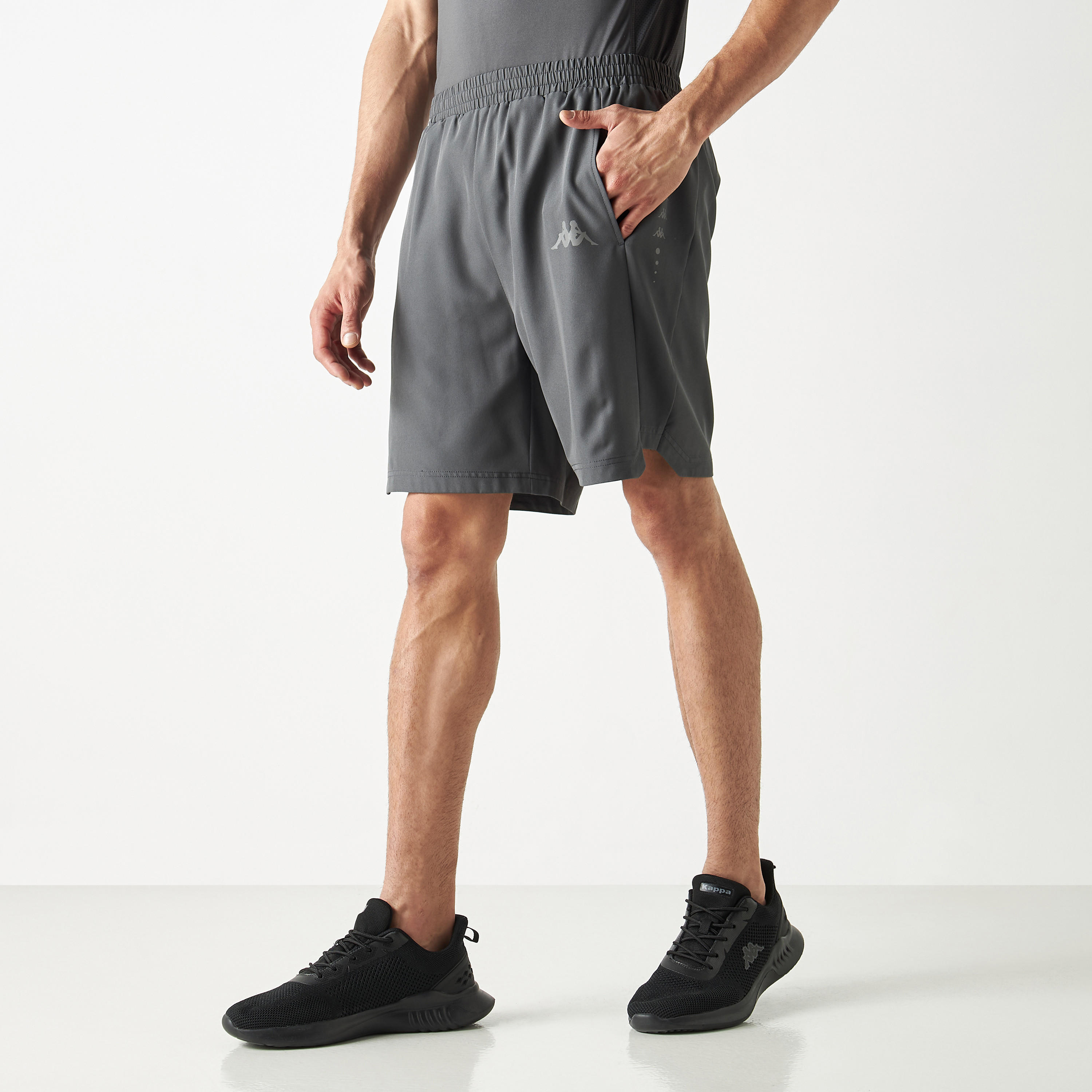 Kappa Logo Detail Shorts with Elasticated Waistband and Pockets-men-clothing-bottoms-shorts-image-1