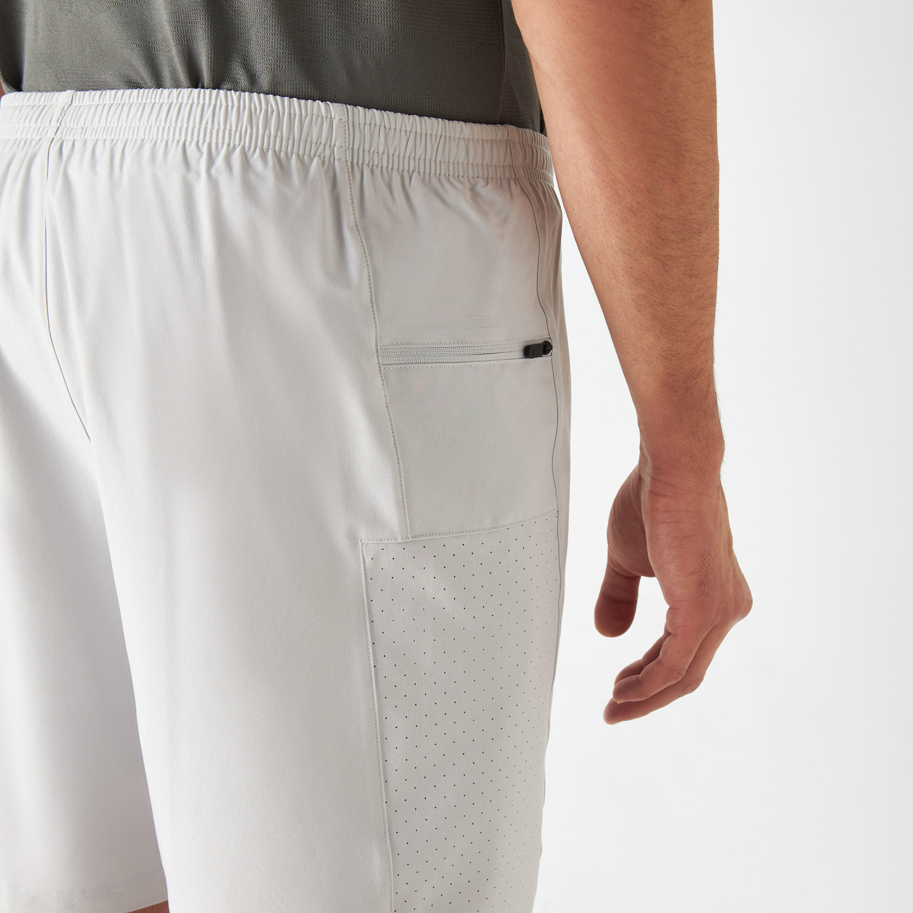 شورت بحزام خصر مطاطي لوح شبكي وطبعات شعار من كابا-men-clothing-bottoms-shorts-image-4