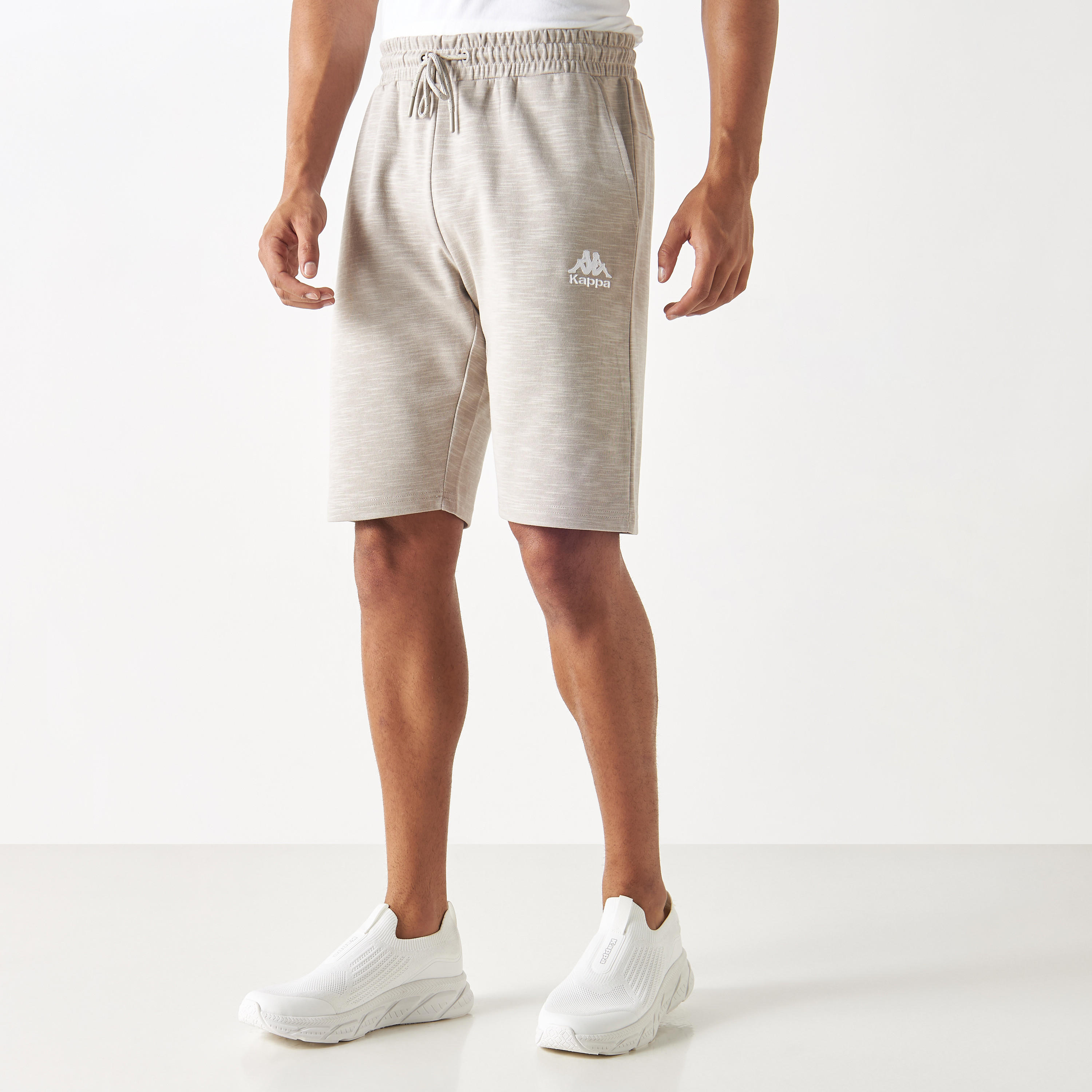 Kappa Logo Embroidered Shorts with Elasticated Waistband and Pockets-men-clothing-bottoms-shorts-image-5