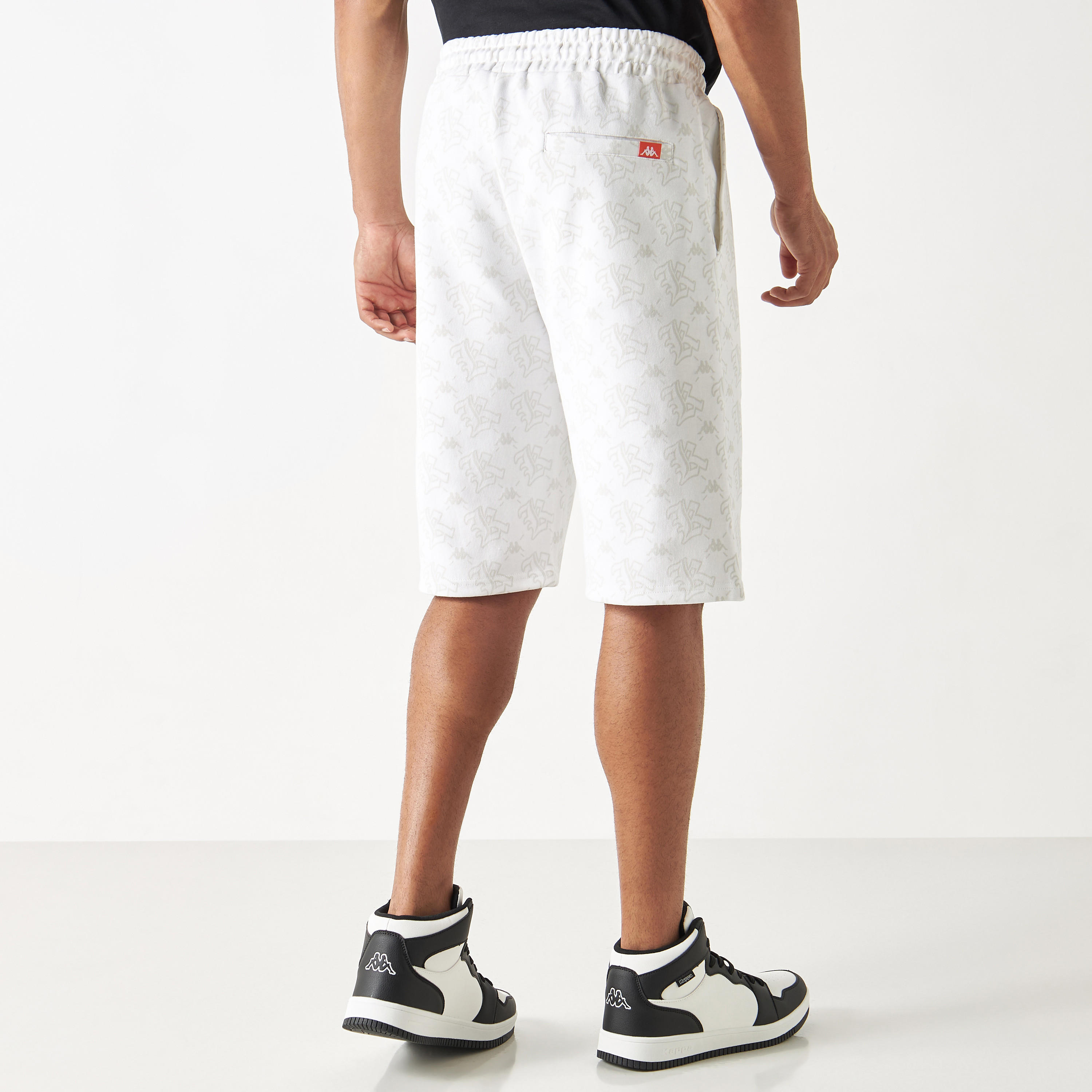 Kappa Logo Print Shorts with Elasticated Waistband and Pockets-men-clothing-bottoms-shorts-image-3