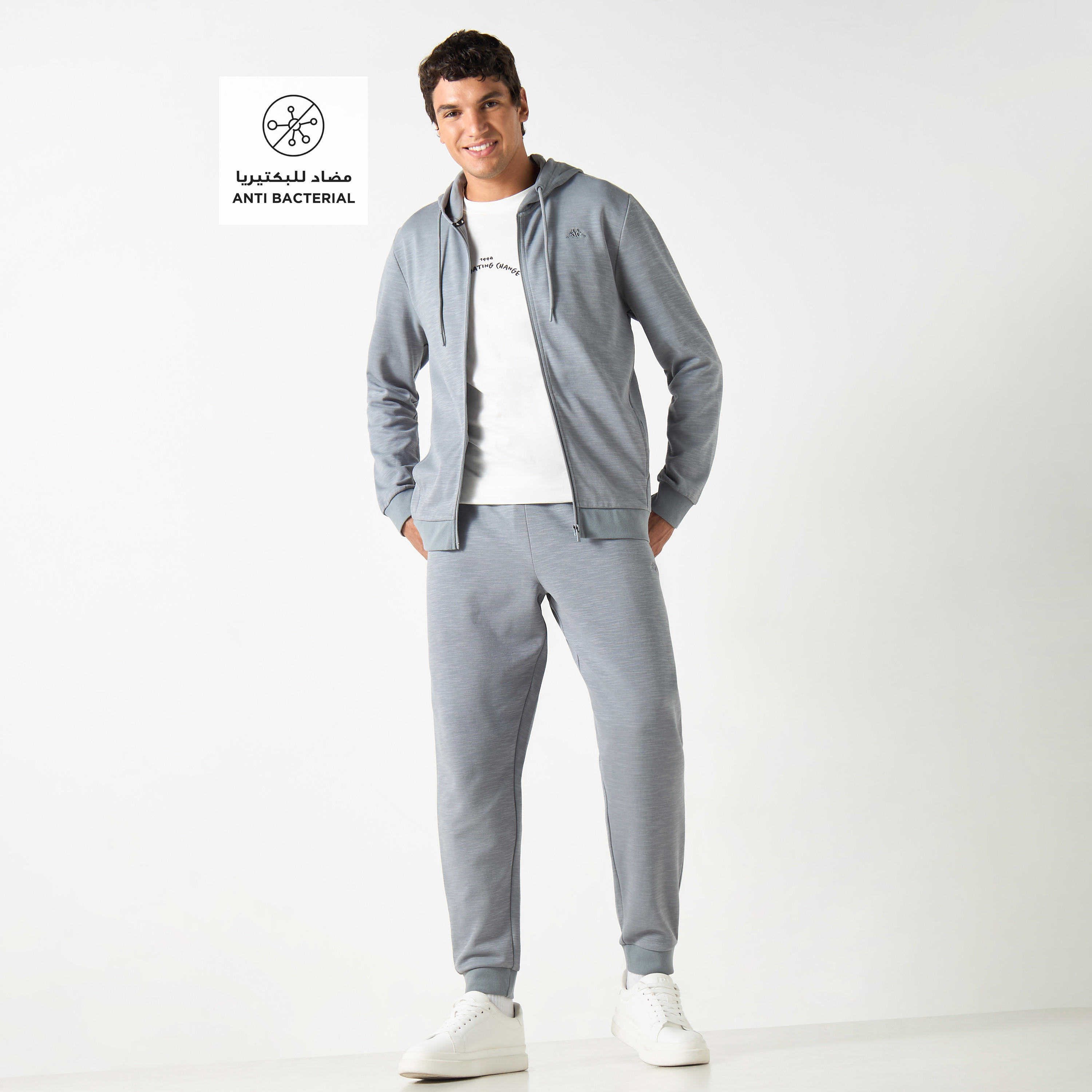 بنطلون رياضي سادة برباط إغلاق وجيوب من كابا-men-clothing-sportswearandactivewear-bottoms-image-6