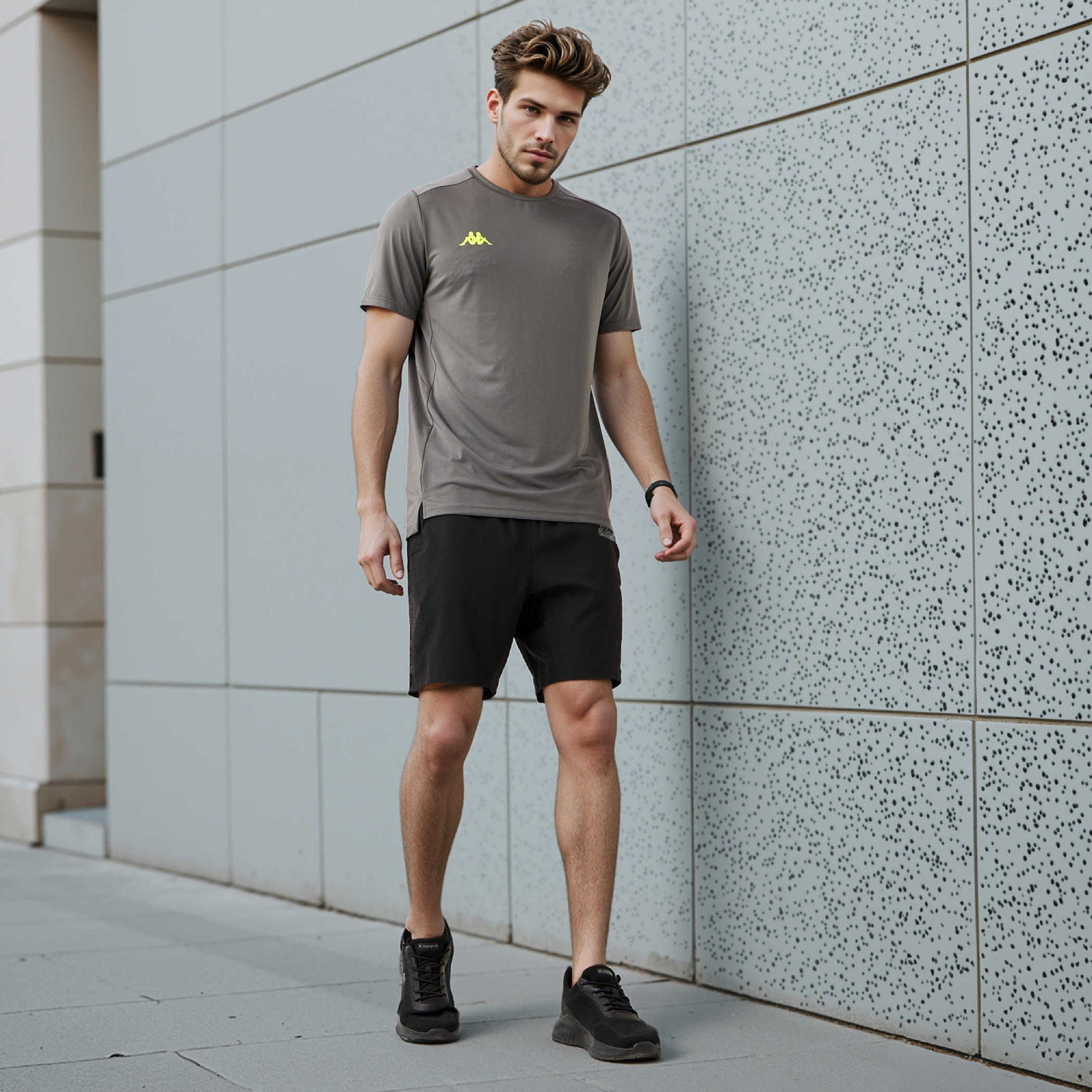 Kappa Logo Print Shorts with Mesh Accent-men-clothing-bottoms-shorts-image-2