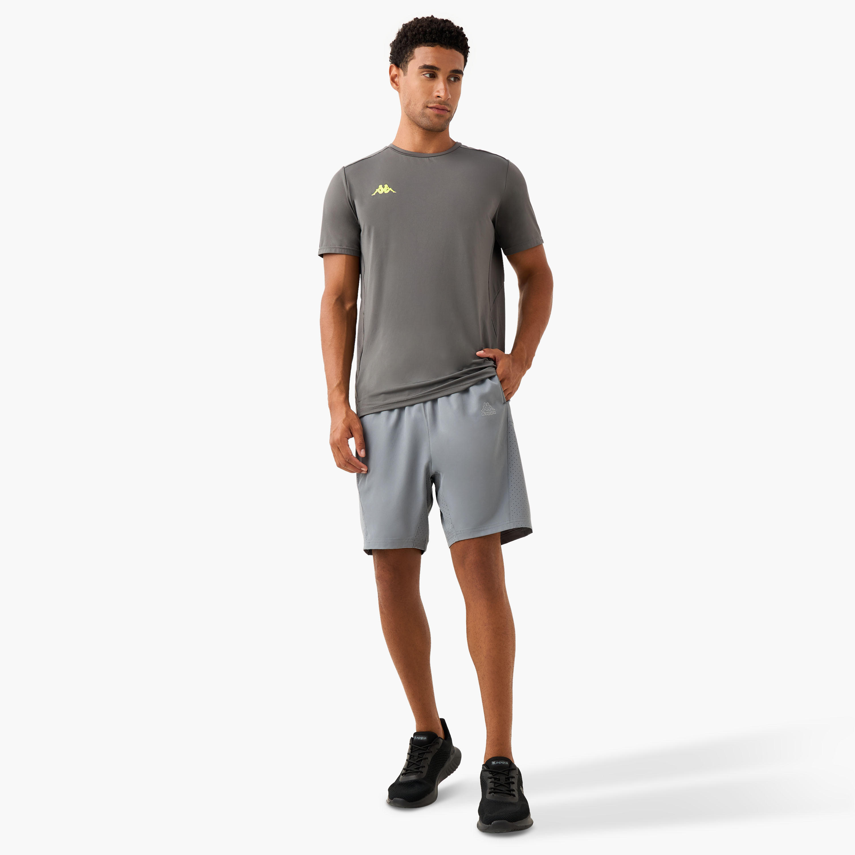 Kappa Logo Print Shorts with Mesh Accent-men-clothing-bottoms-shorts-image-2