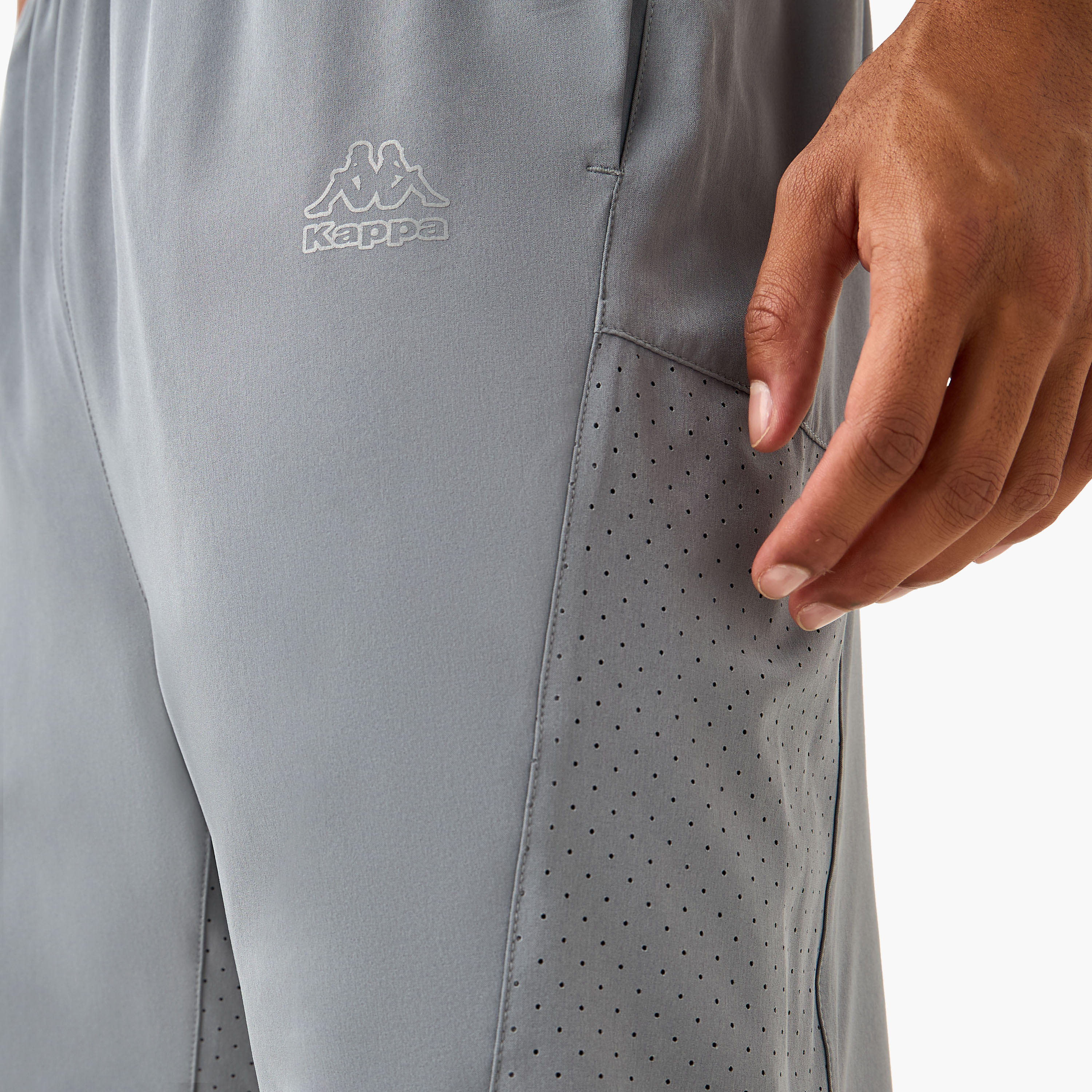Kappa Logo Print Shorts with Mesh Accent-men-clothing-bottoms-shorts-image-4