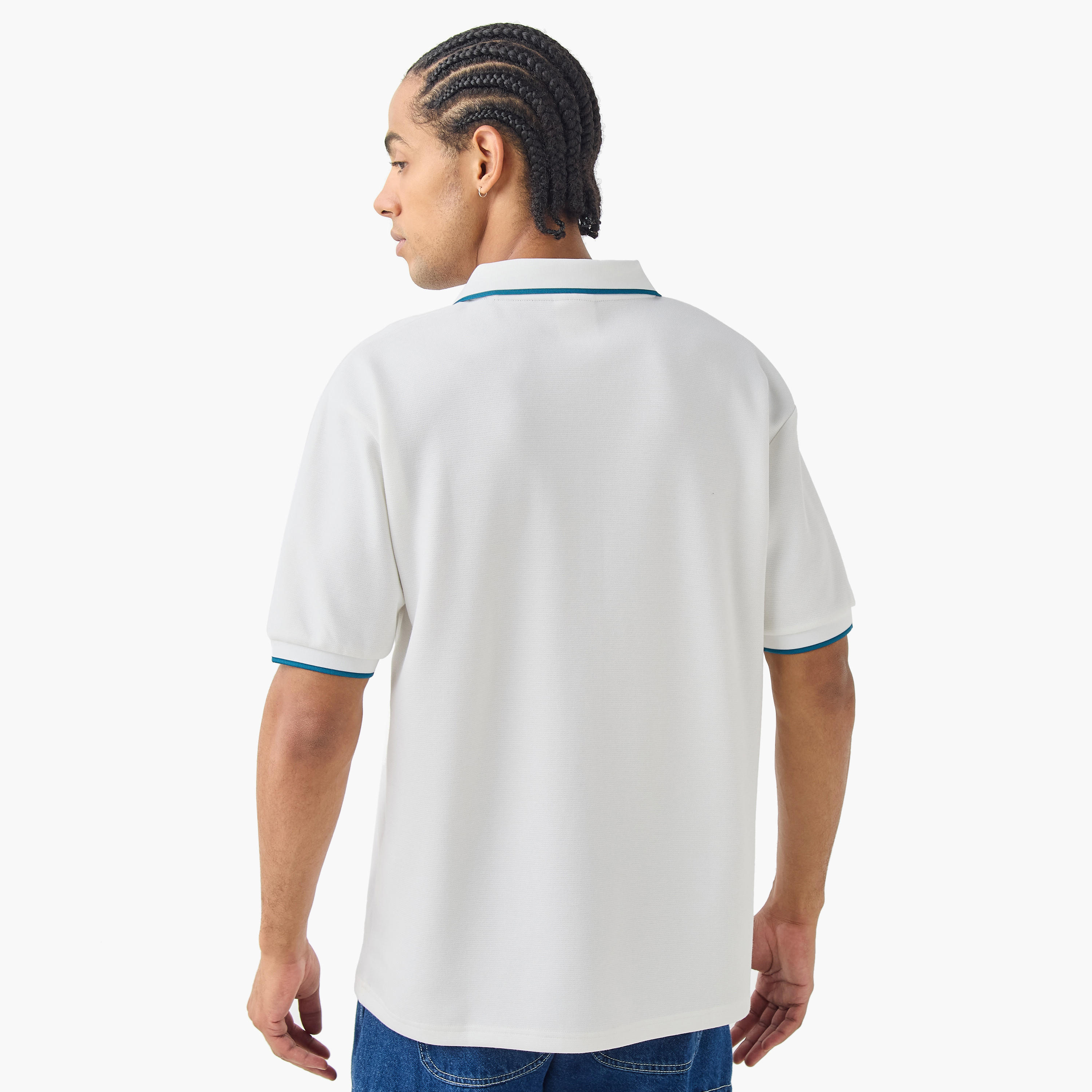 تيشيرت بولو بتطريز شعار وأكمام قصيرة من كابا-men-clothing-tshirtsandpolos-polos-image-3