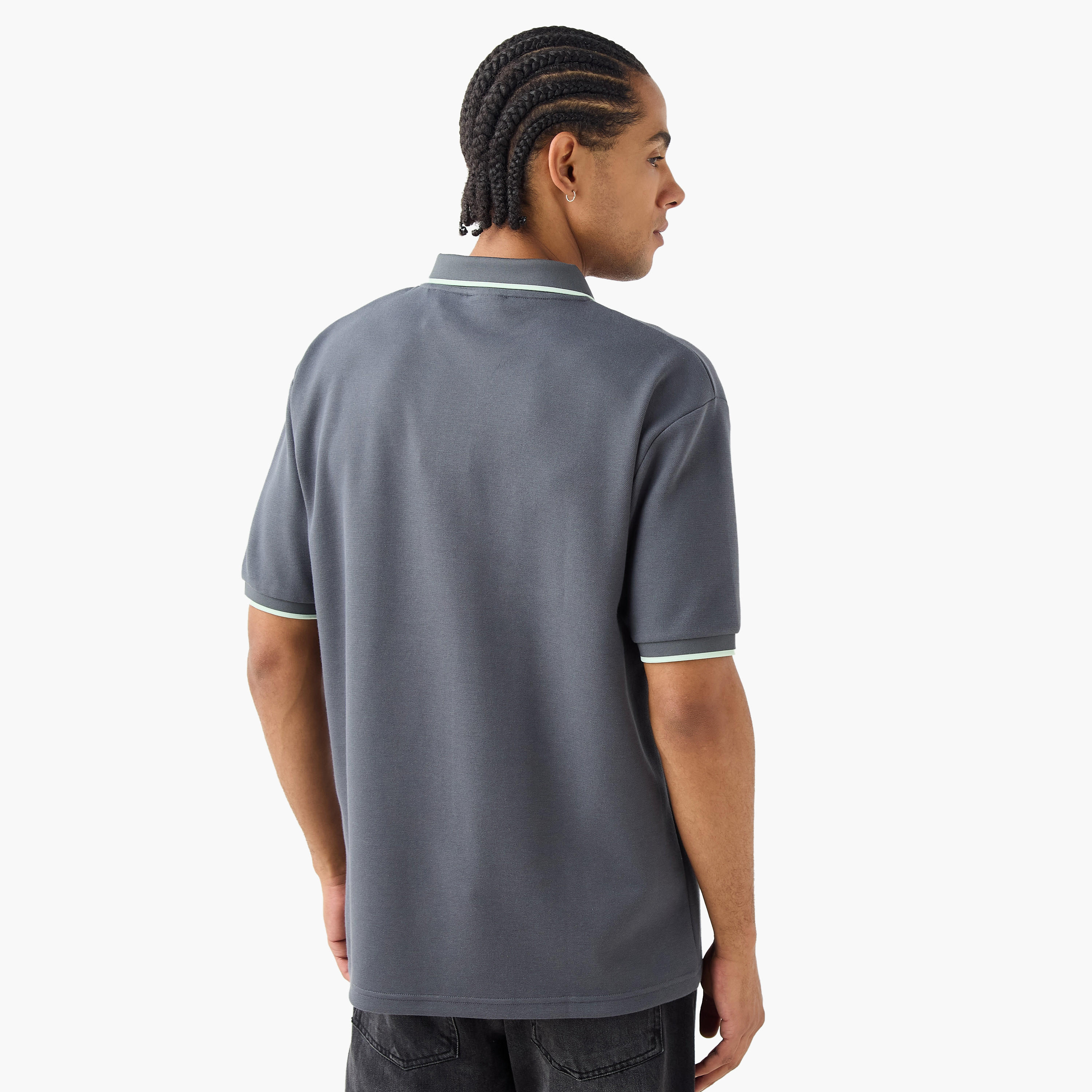 Kappa Logo Embroidered Polo T-shirt with Short Sleeves-men-clothing-tshirtsandpolos-polos-image-3