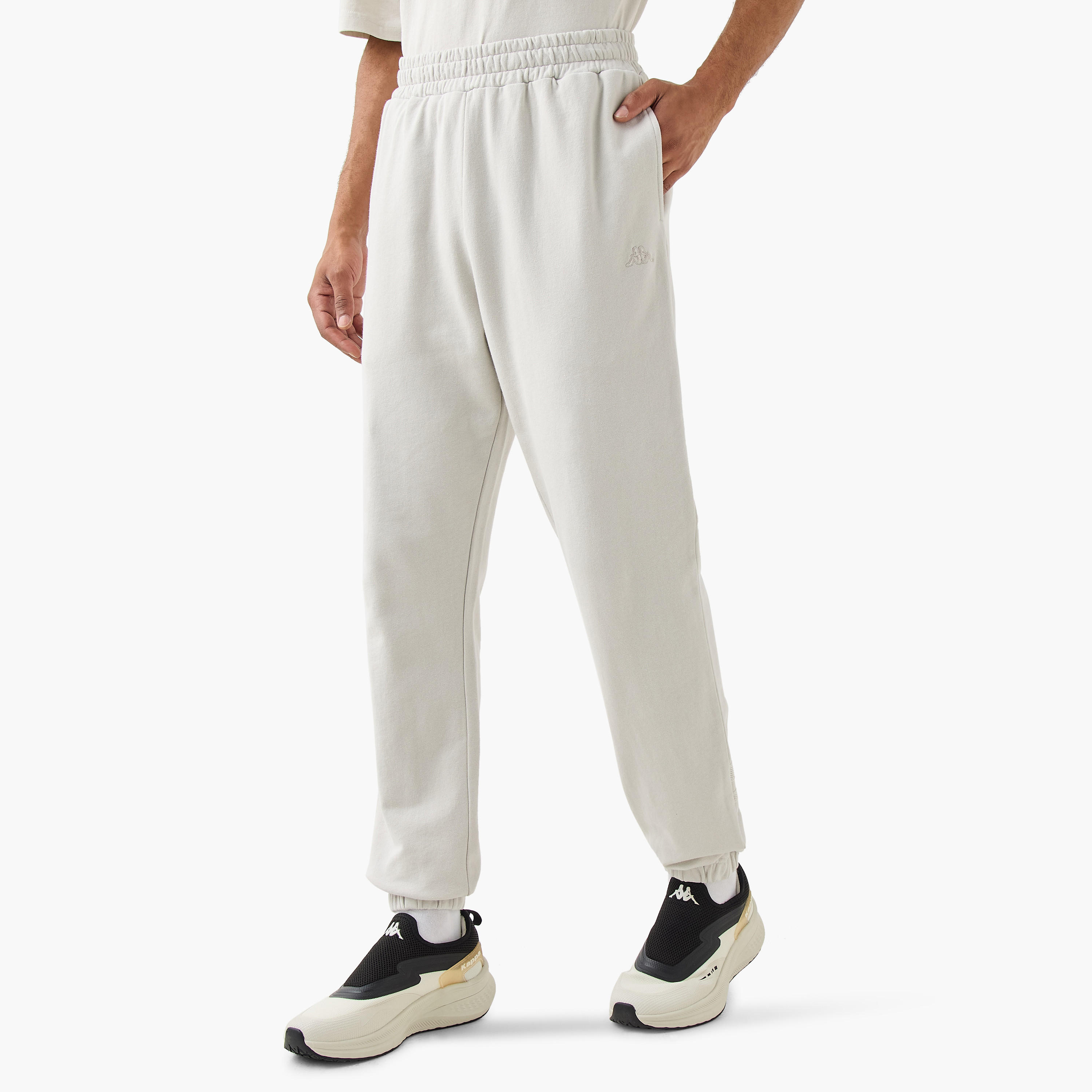 Kappa Logo Embroidered Joggers with Piping Detail and Pockets-men-clothing-sportswearandactivewear-bottoms-joggers-image-1