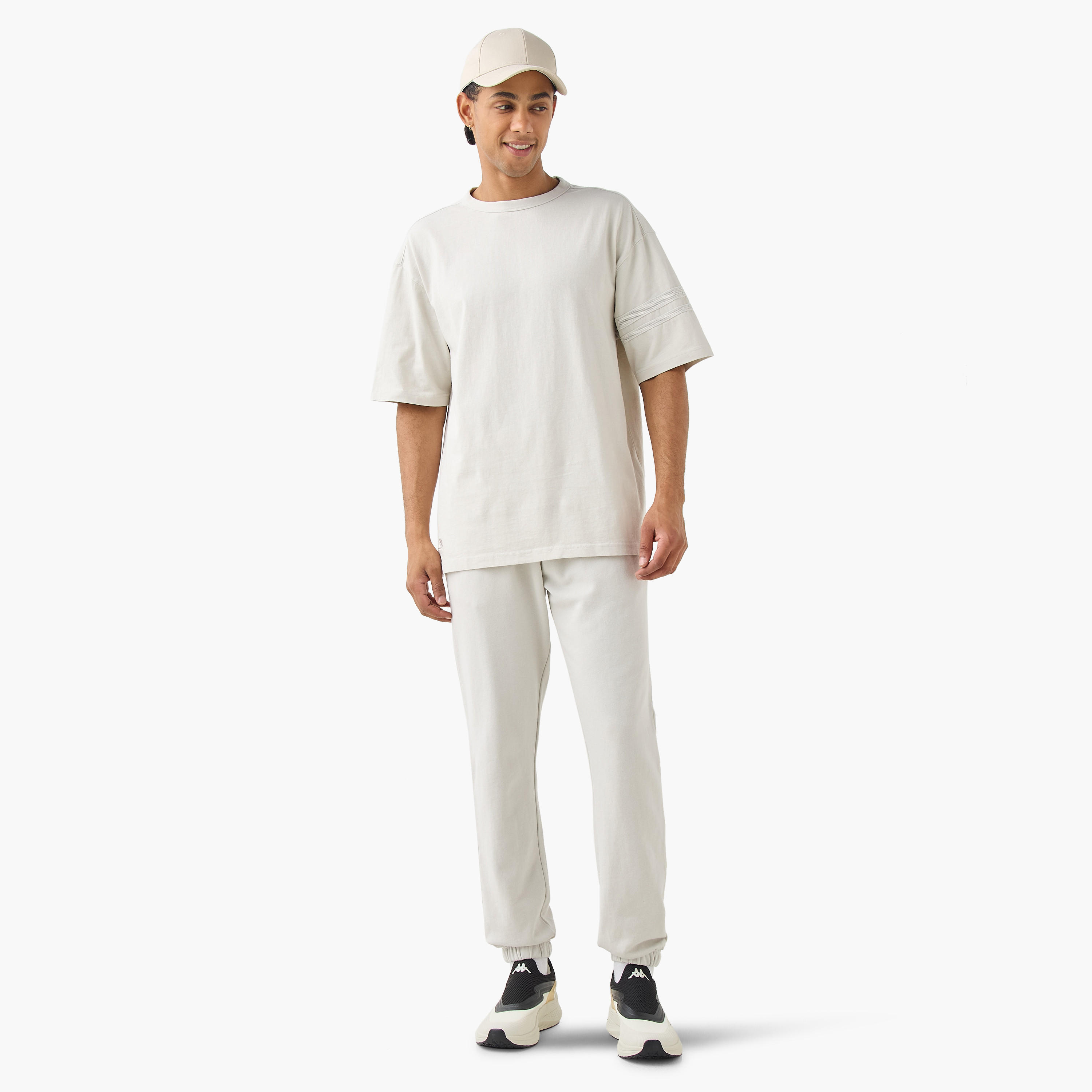 Kappa Logo Embroidered Joggers with Piping Detail and Pockets-men-clothing-sportswearandactivewear-bottoms-joggers-image-2