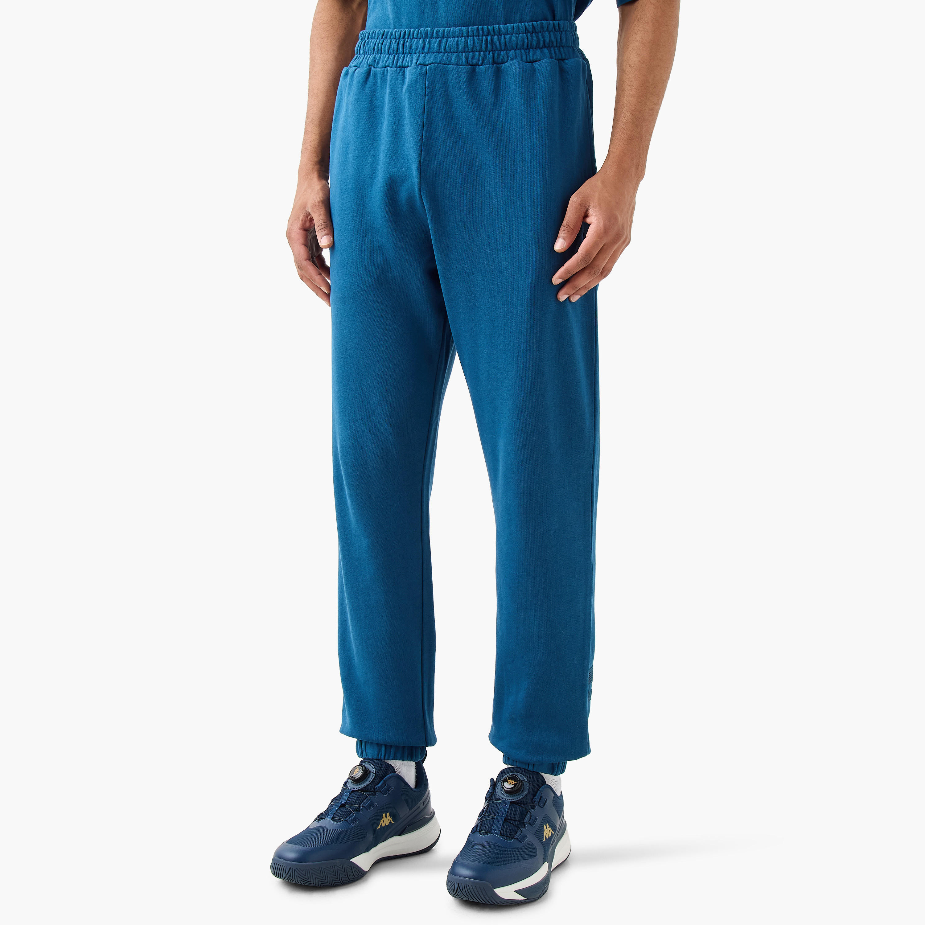 Kappa Logo Embroidered Joggers with Piping Detail and Pockets-men-clothing-sportswearandactivewear-bottoms-joggers-image-1