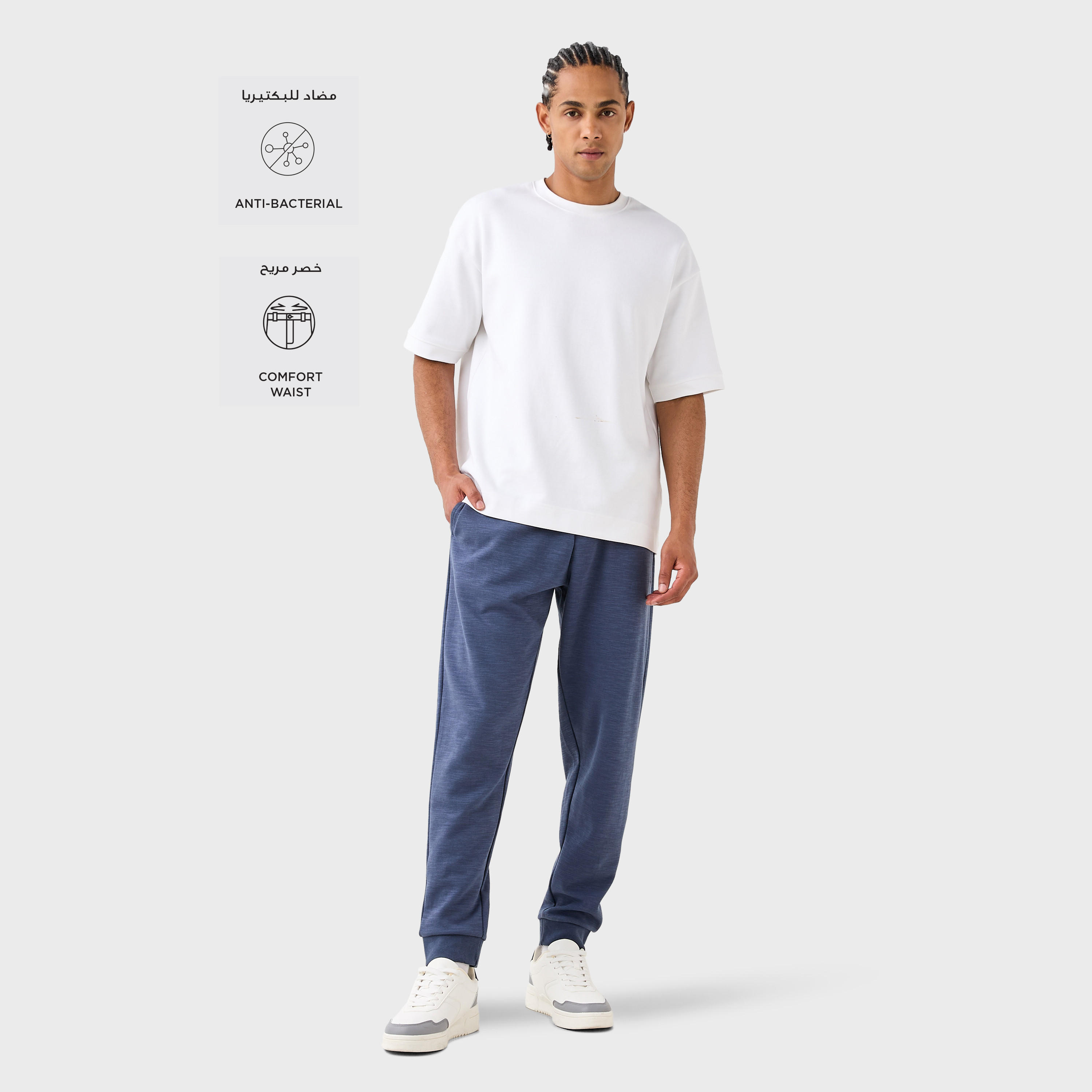 Kappa Regular Fit Logo Detail Joggers with Drawstring Closure and Pockets-men-clothing-sportswearandactivewear-bottoms-joggers-image-2