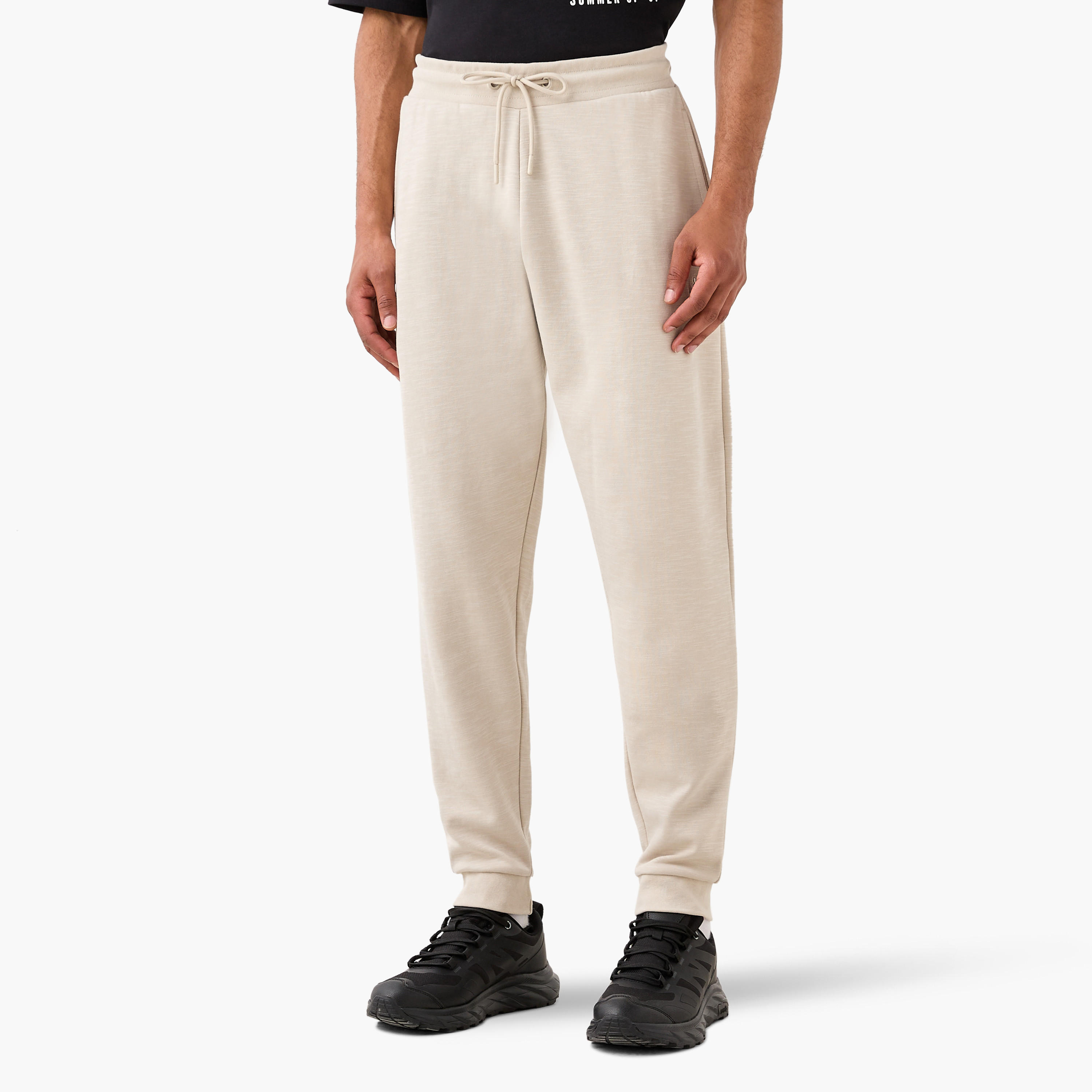 Kappa Regular Fit Logo Detail Joggers with Drawstring Closure and Pockets-men-clothing-sportswearandactivewear-bottoms-joggers-image-1