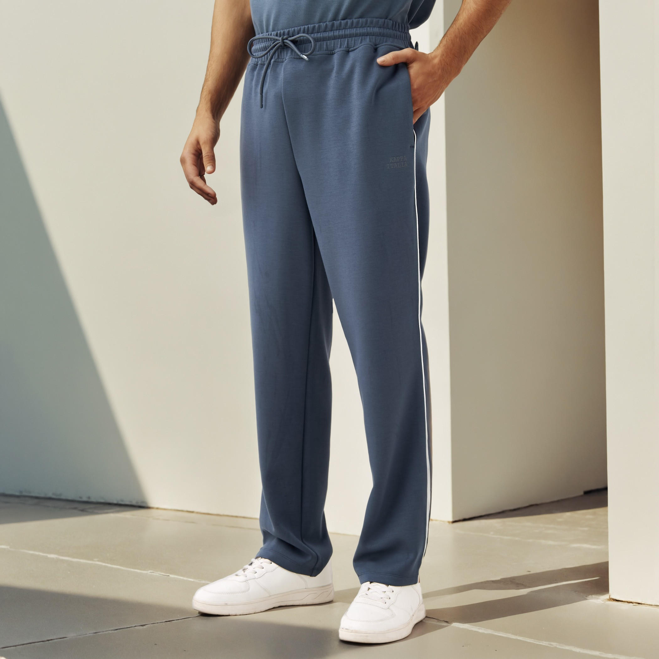 Kappa Printed Track Pants with Drawstring Closure and Pockets-men-clothing-sportswearandactivewear-bottoms-joggers-image-1