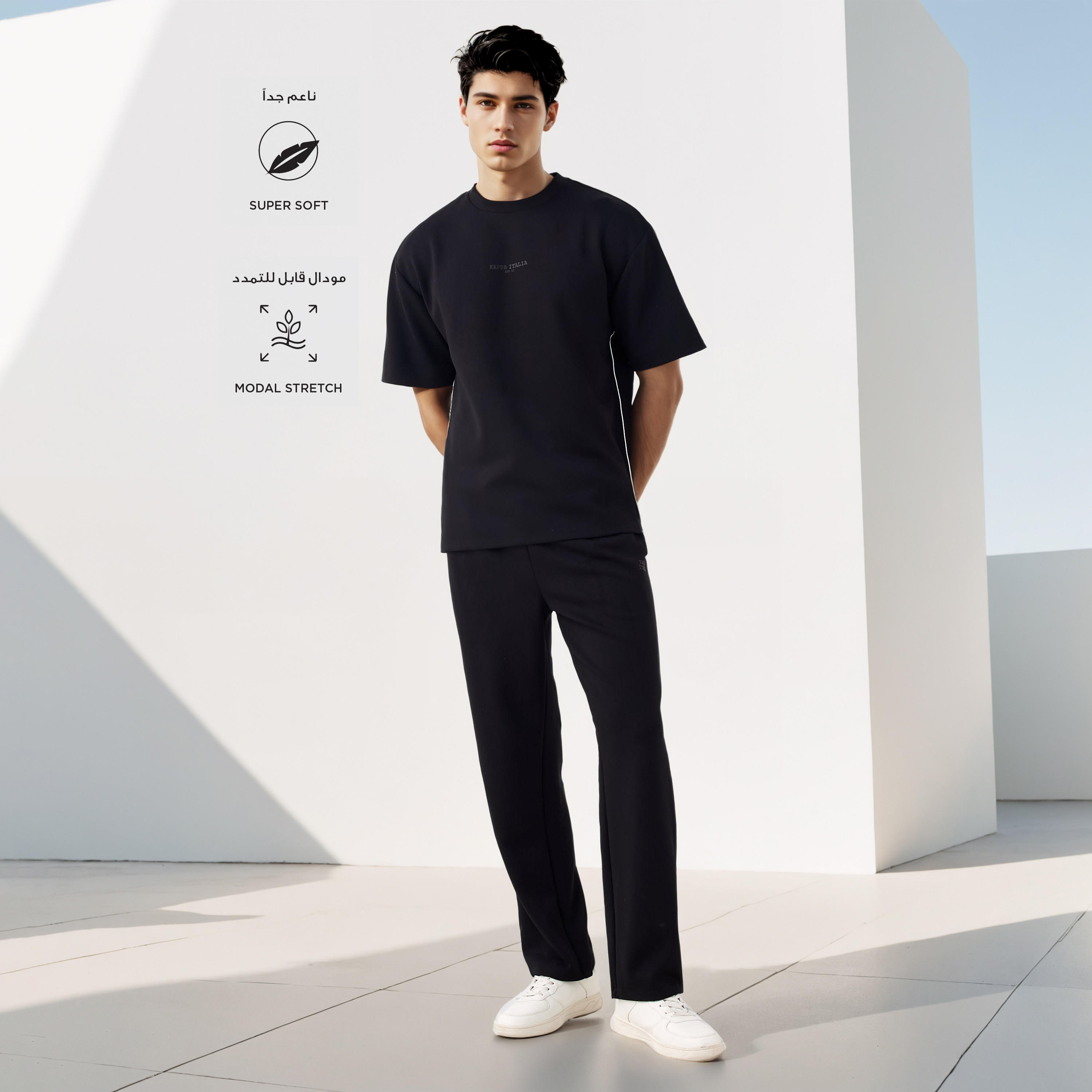 Kappa Printed Crew Neck T-shirt with Side Piping-men-clothing-sportswearandactivewear-tshirtsandpolos-image-2