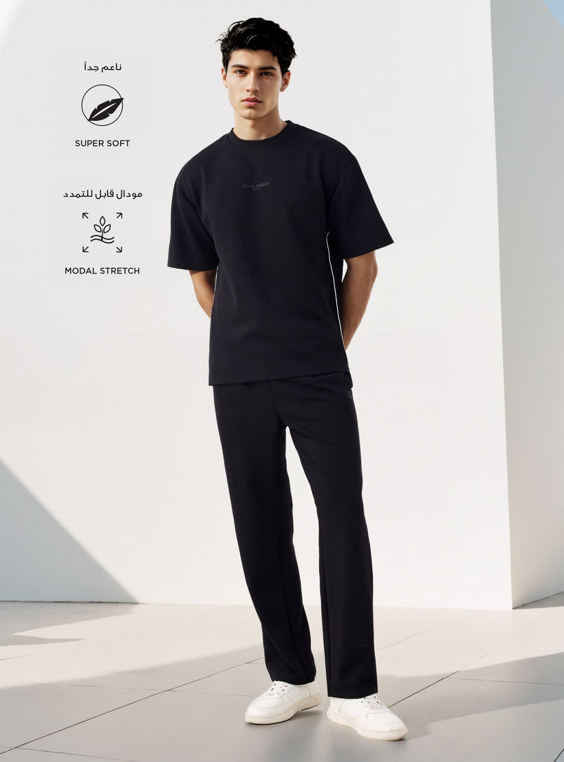 Kappa Printed Crew Neck T-shirt with Side Piping-men-clothing-sportswearandactivewear-tshirtsandpolos-image-2