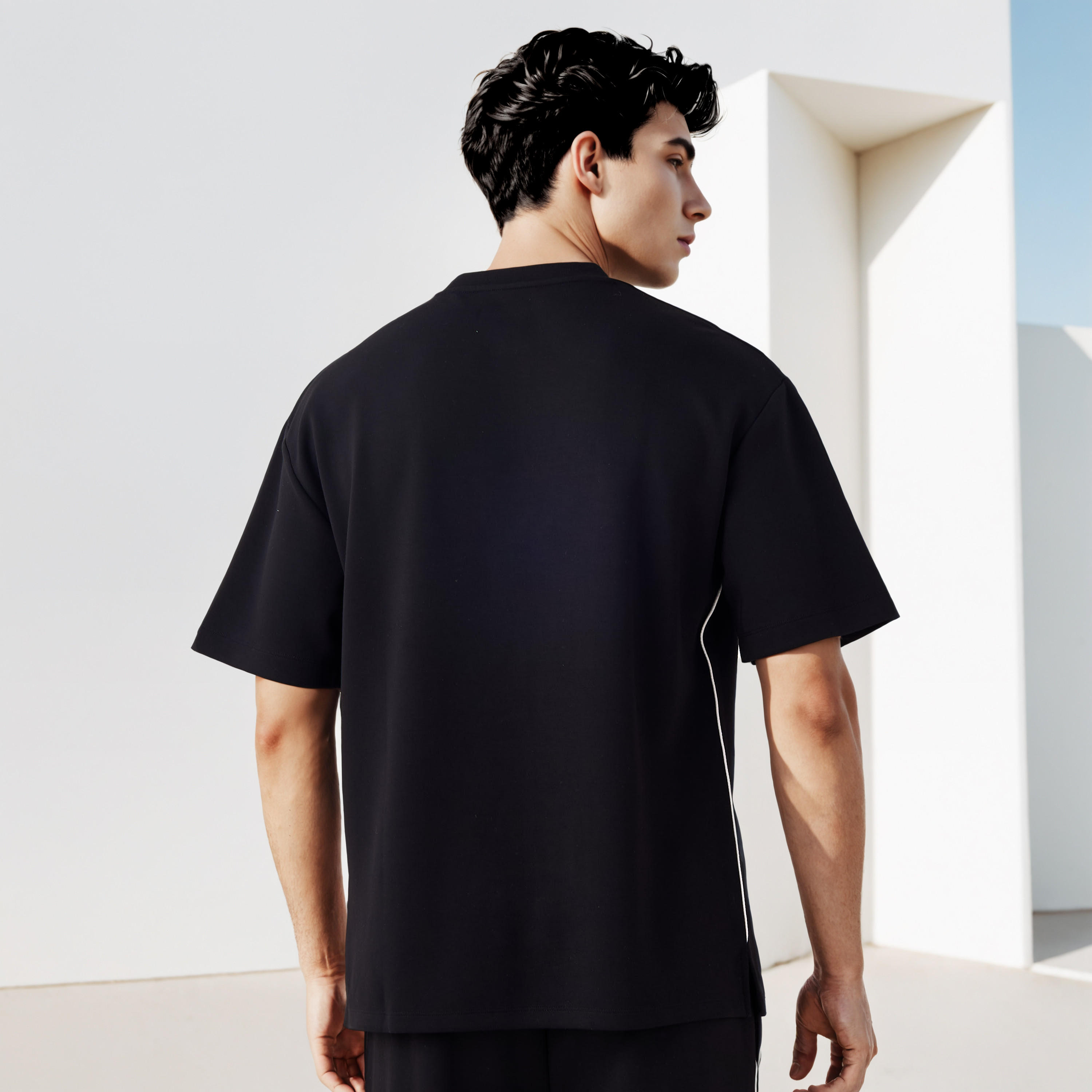 Kappa Printed Crew Neck T-shirt with Side Piping-men-clothing-sportswearandactivewear-tshirtsandpolos-image-3