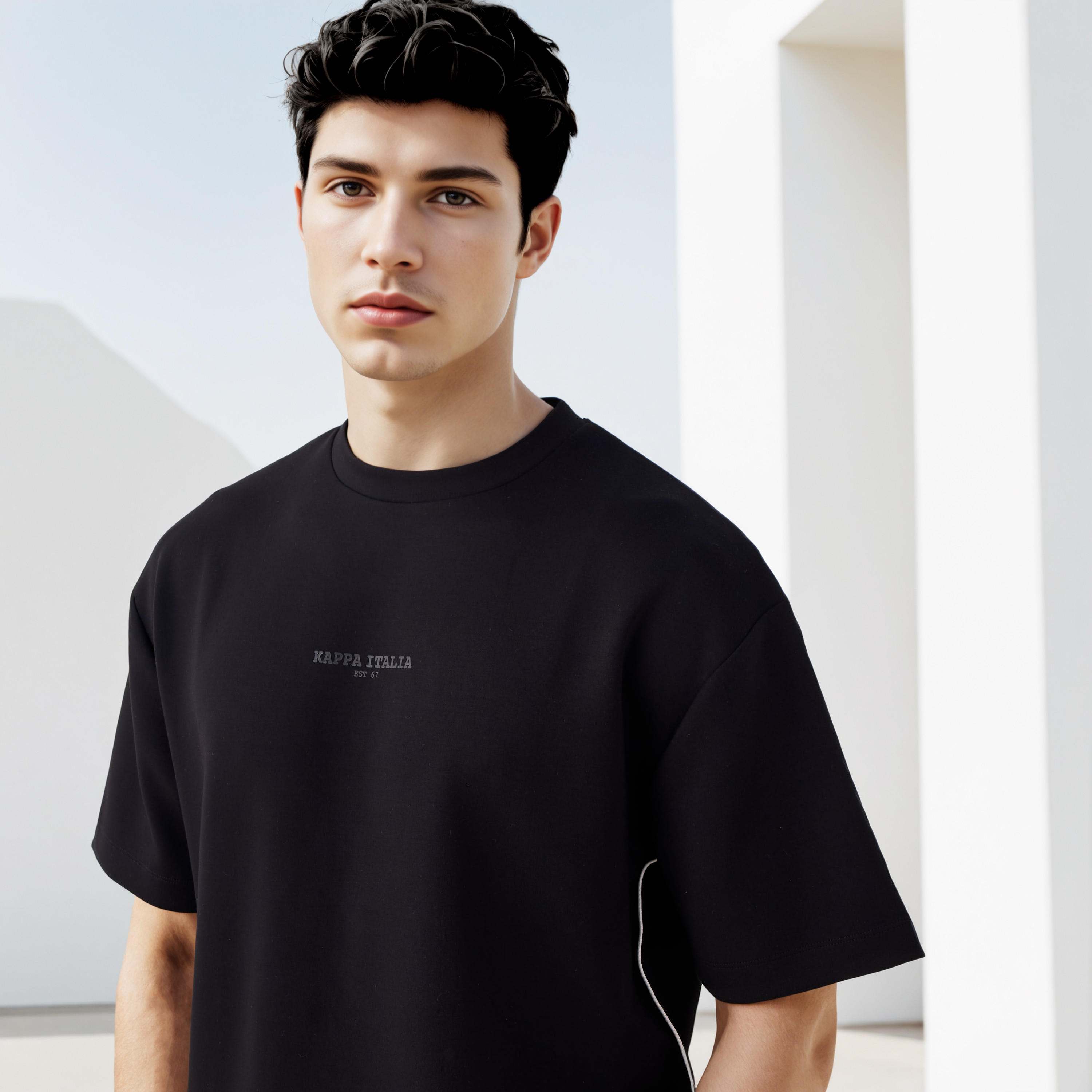 Kappa Printed Crew Neck T-shirt with Side Piping-men-clothing-sportswearandactivewear-tshirtsandpolos-image-4