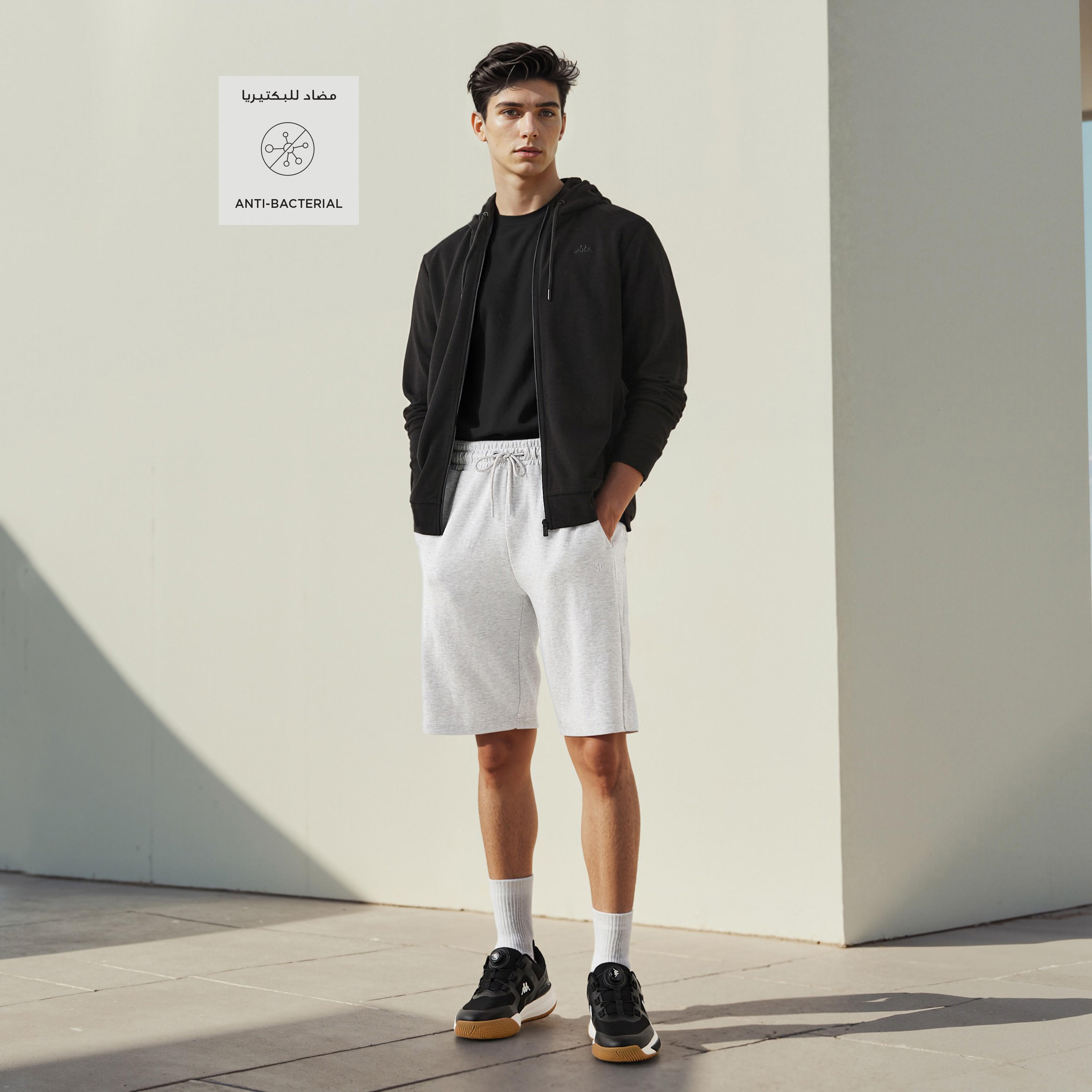 Kappa Regular Fit Shorts with Drawstring Closure and Pockets-men-clothing-bottoms-shorts-image-2