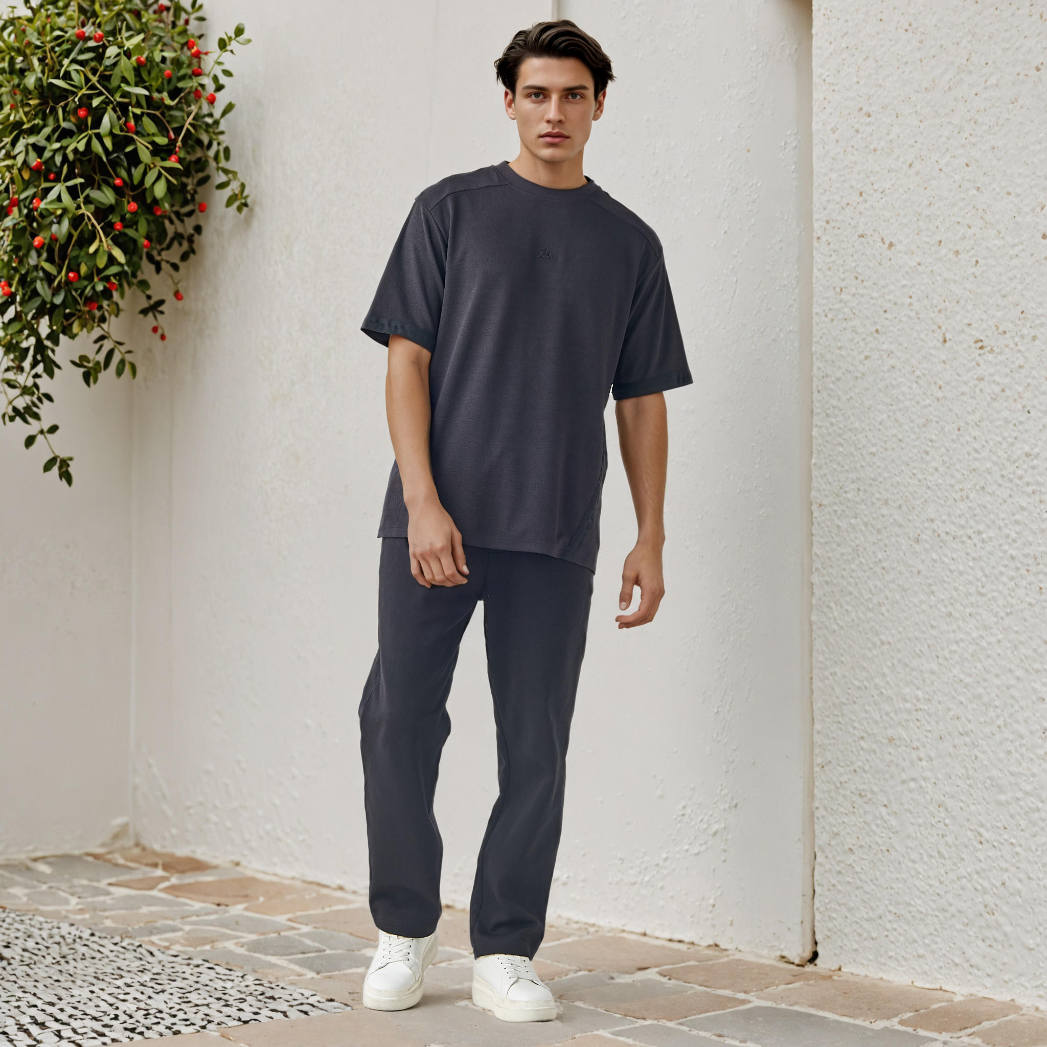 تيشيرت جاكار بارز الملمس من كابا-men-clothing-tshirtsandpolos-tshirts-image-2