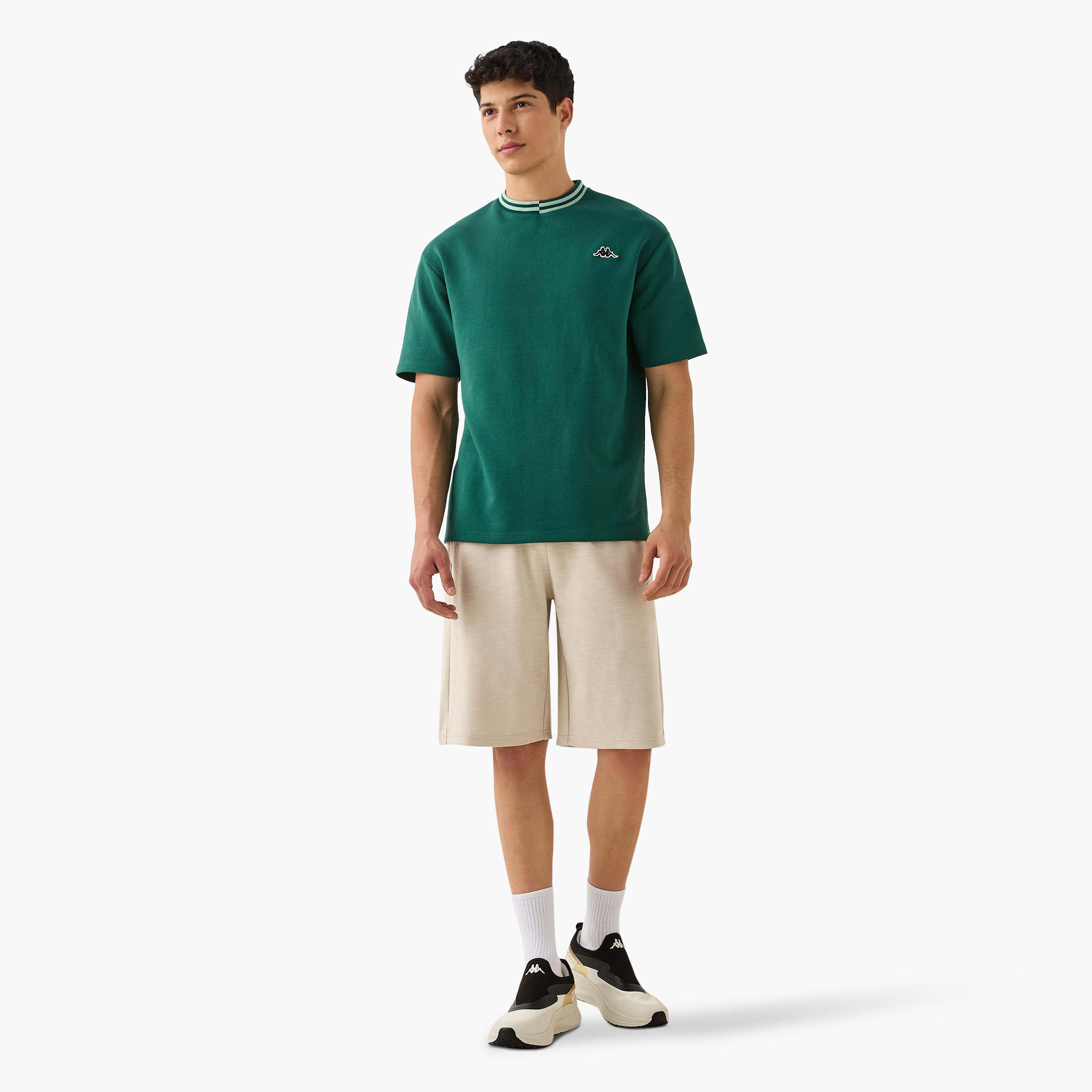 Kappa Logo Print T-shirt with Contrast Trim-men-clothing-tshirtsandpolos-tshirts-image-2