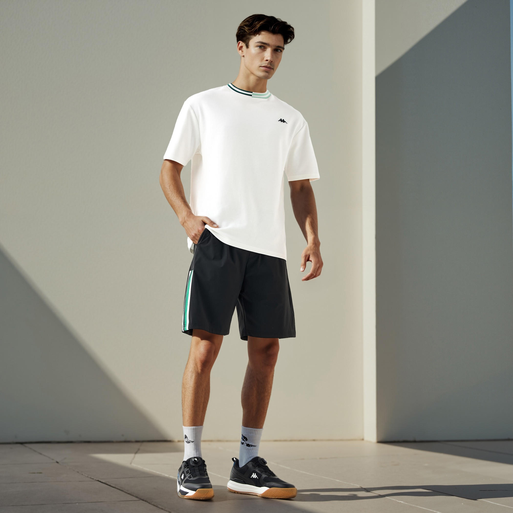 Kappa Logo Detail Shorts with Elasticated Waistband and Pockets-men-clothing-bottoms-shorts-image-2