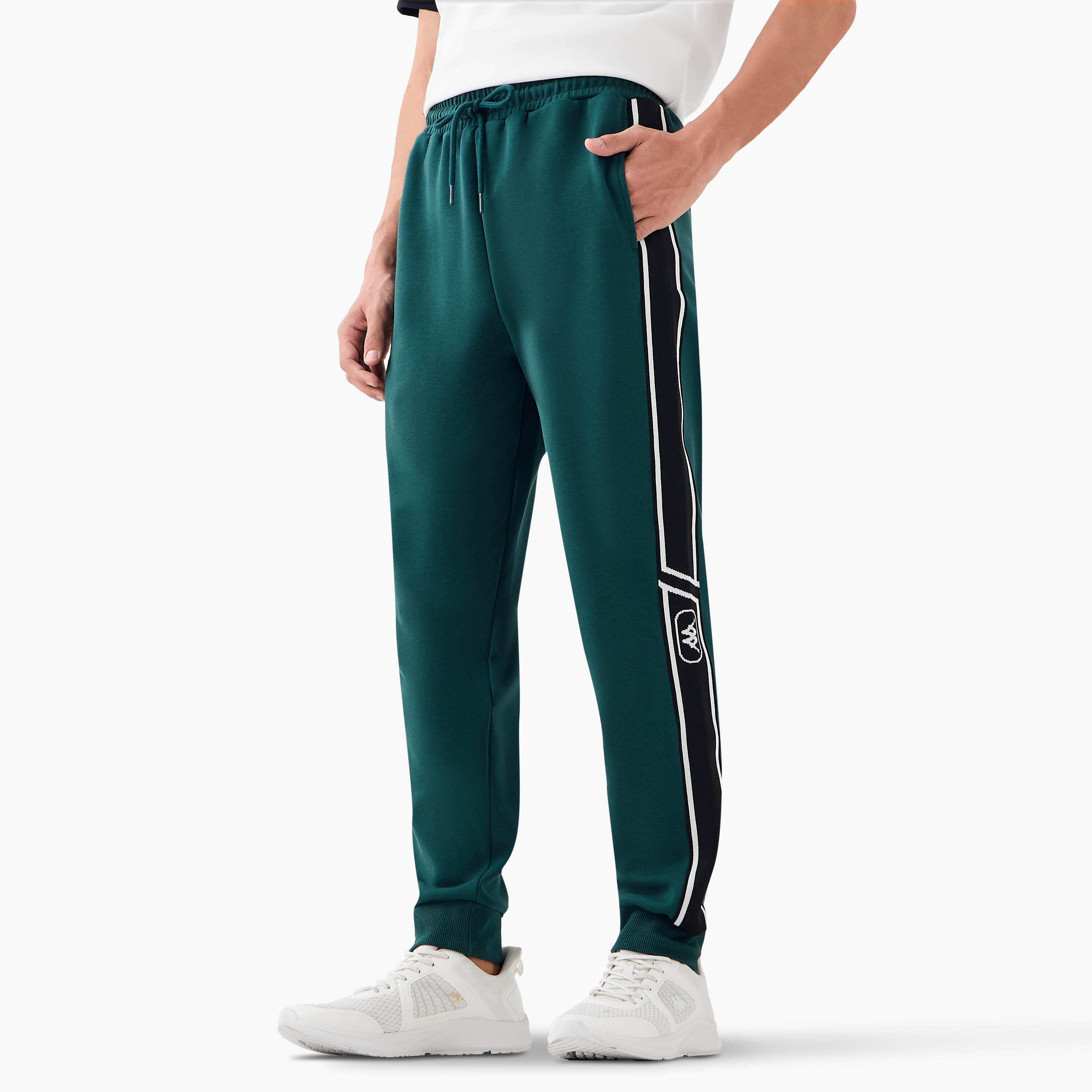 Kappa Logo Print Joggers with Drawstring Closure-men-clothing-sportswearandactivewear-bottoms-joggers-image-1