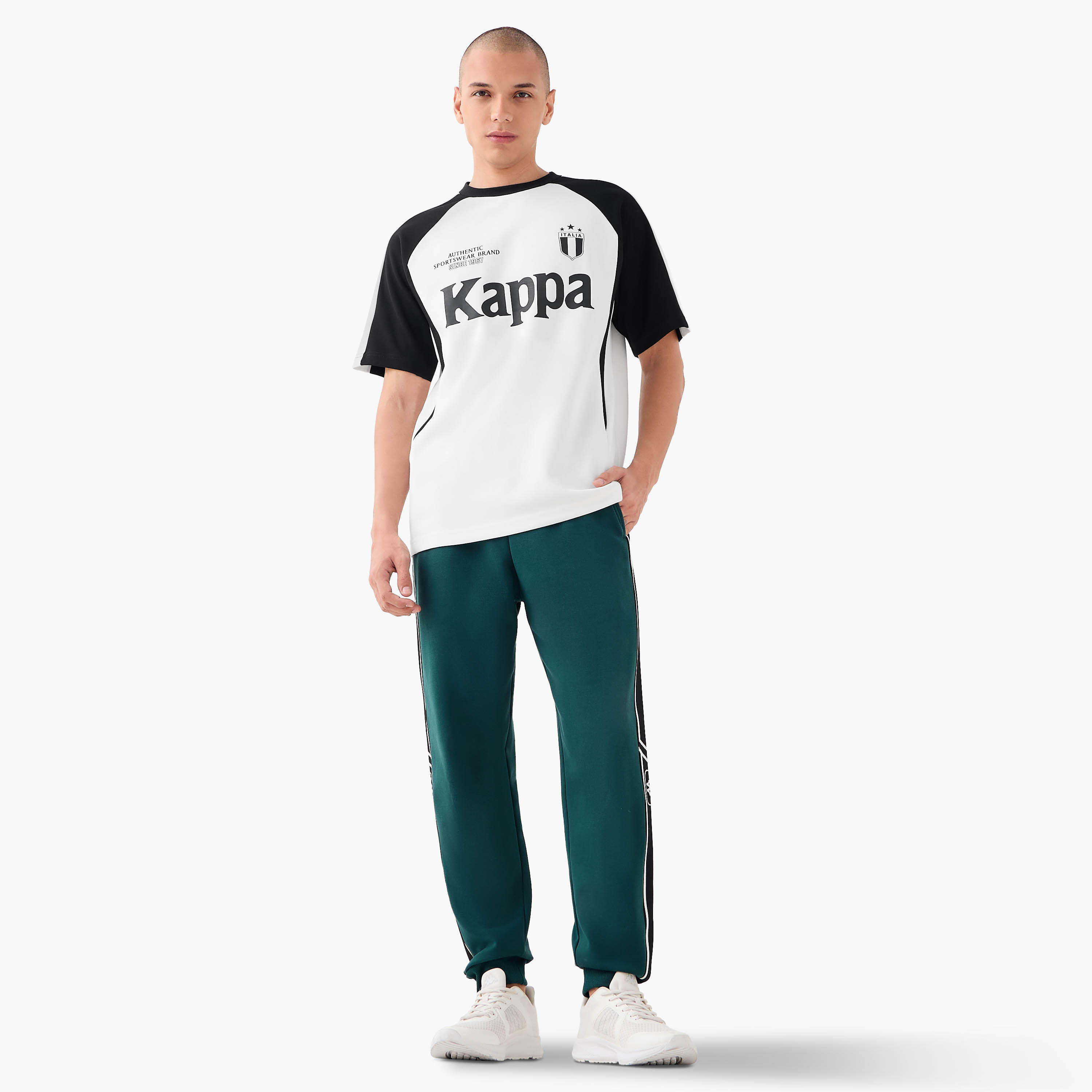 تيشيرت بتصميم قوالب ملونة وأكمام راجلان من كابا-men-clothing-tshirtsandpolos-tshirts-image-4
