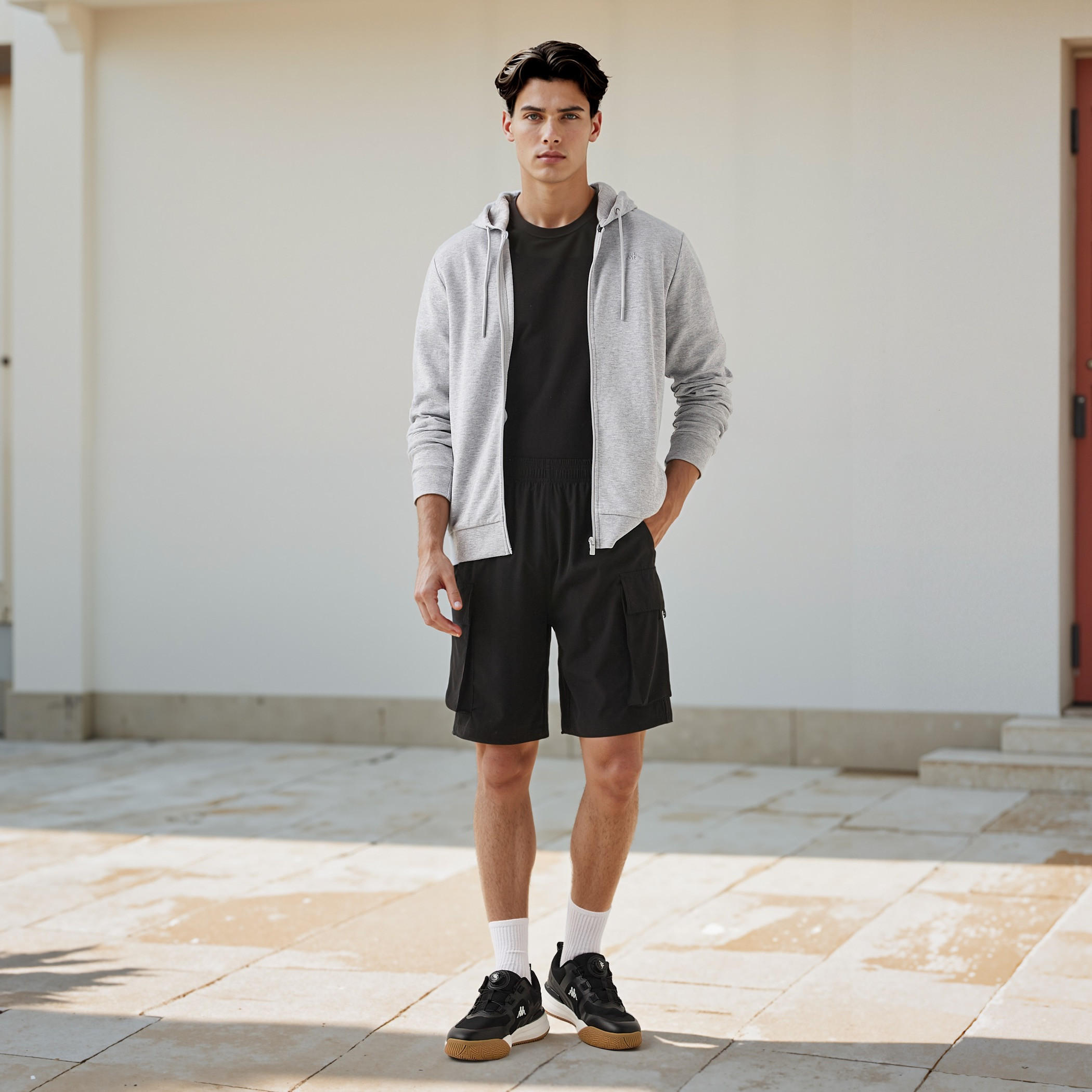 Kappa Logo Print Cargo Shorts with Elasticated Waist-men-clothing-bottoms-shorts-image-2