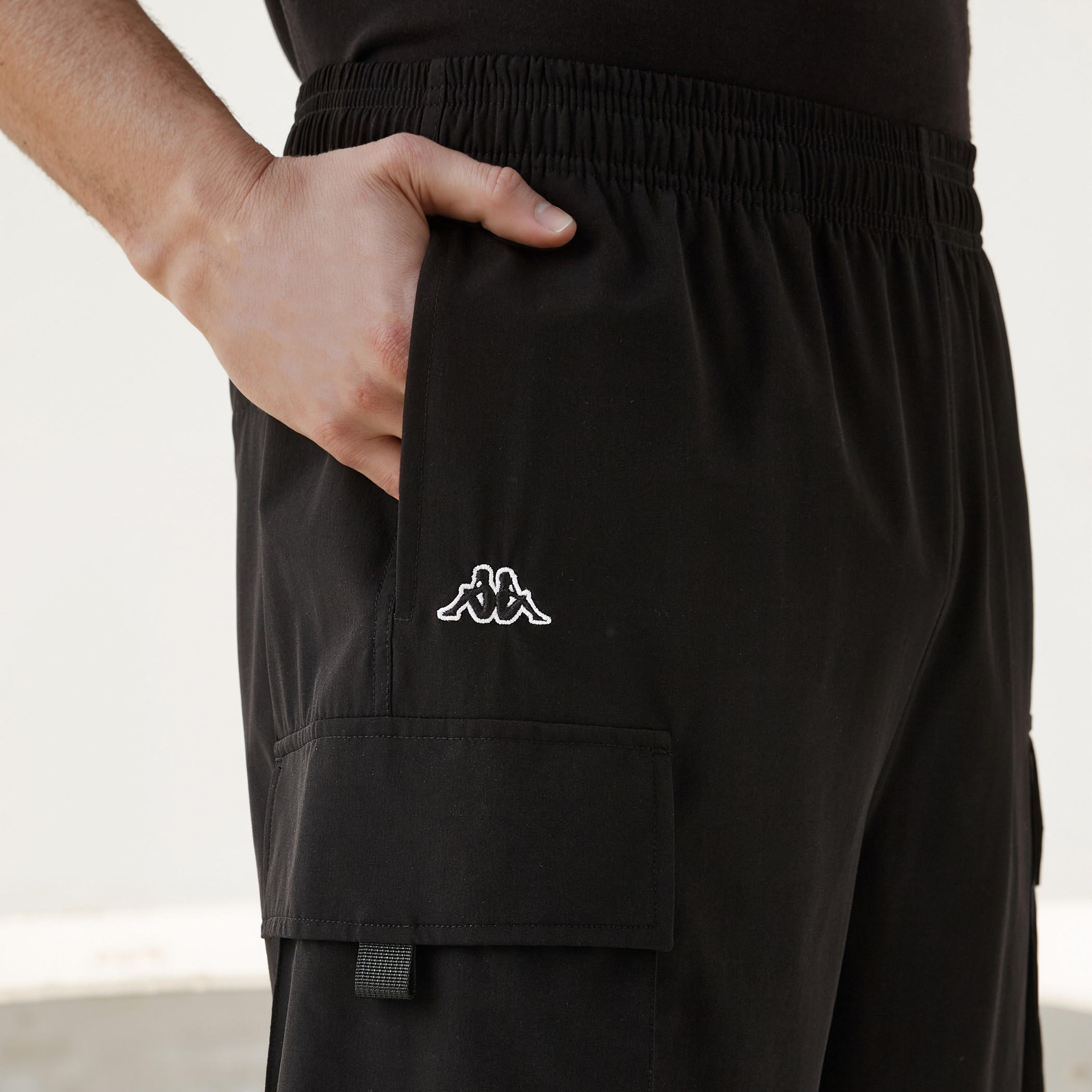 Kappa Logo Print Cargo Shorts with Elasticated Waist-men-clothing-bottoms-shorts-image-4