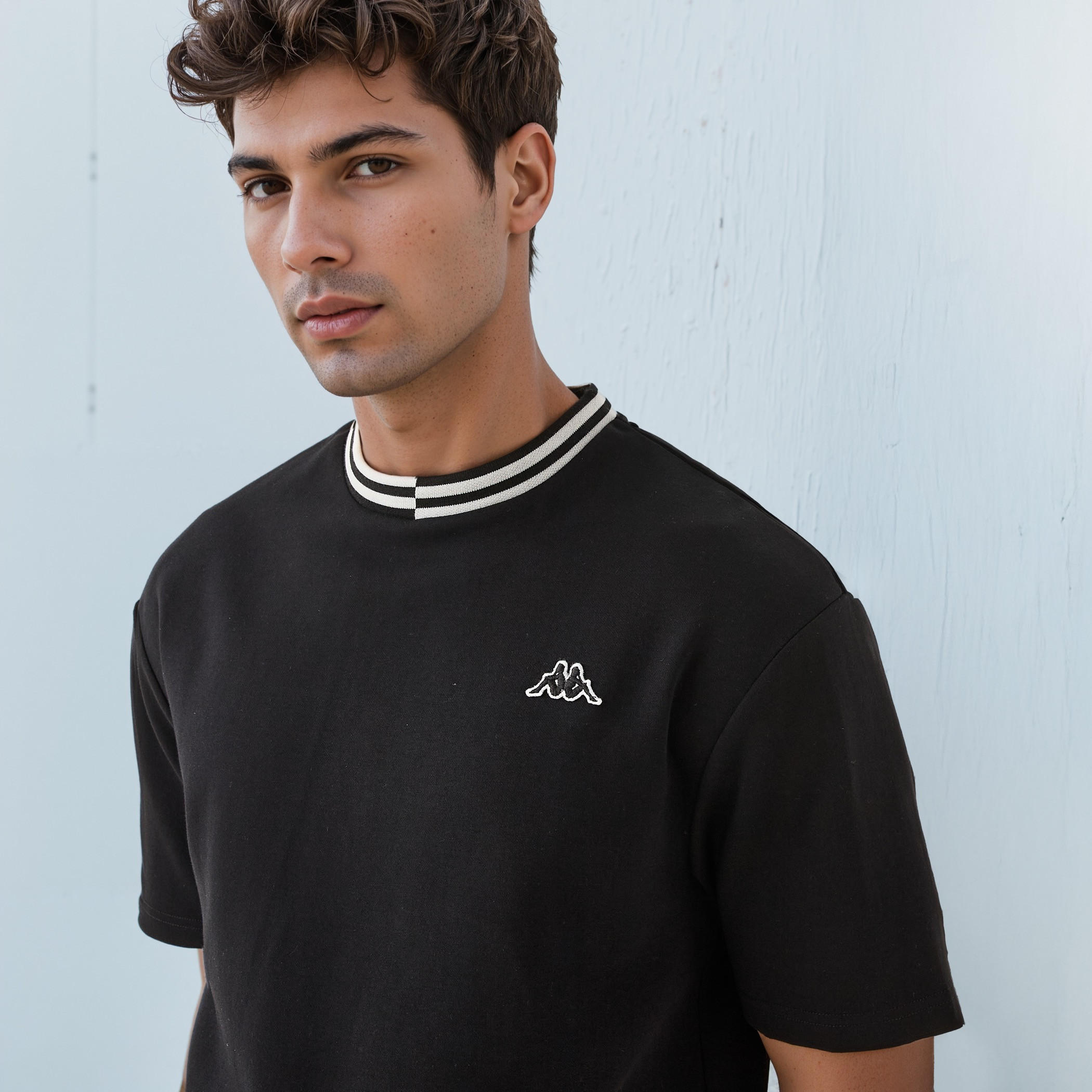 Kappa Logo Print T-shirt with Contrast Trim-men-clothing-sportswearandactivewear-tshirtsandpolos-image-4