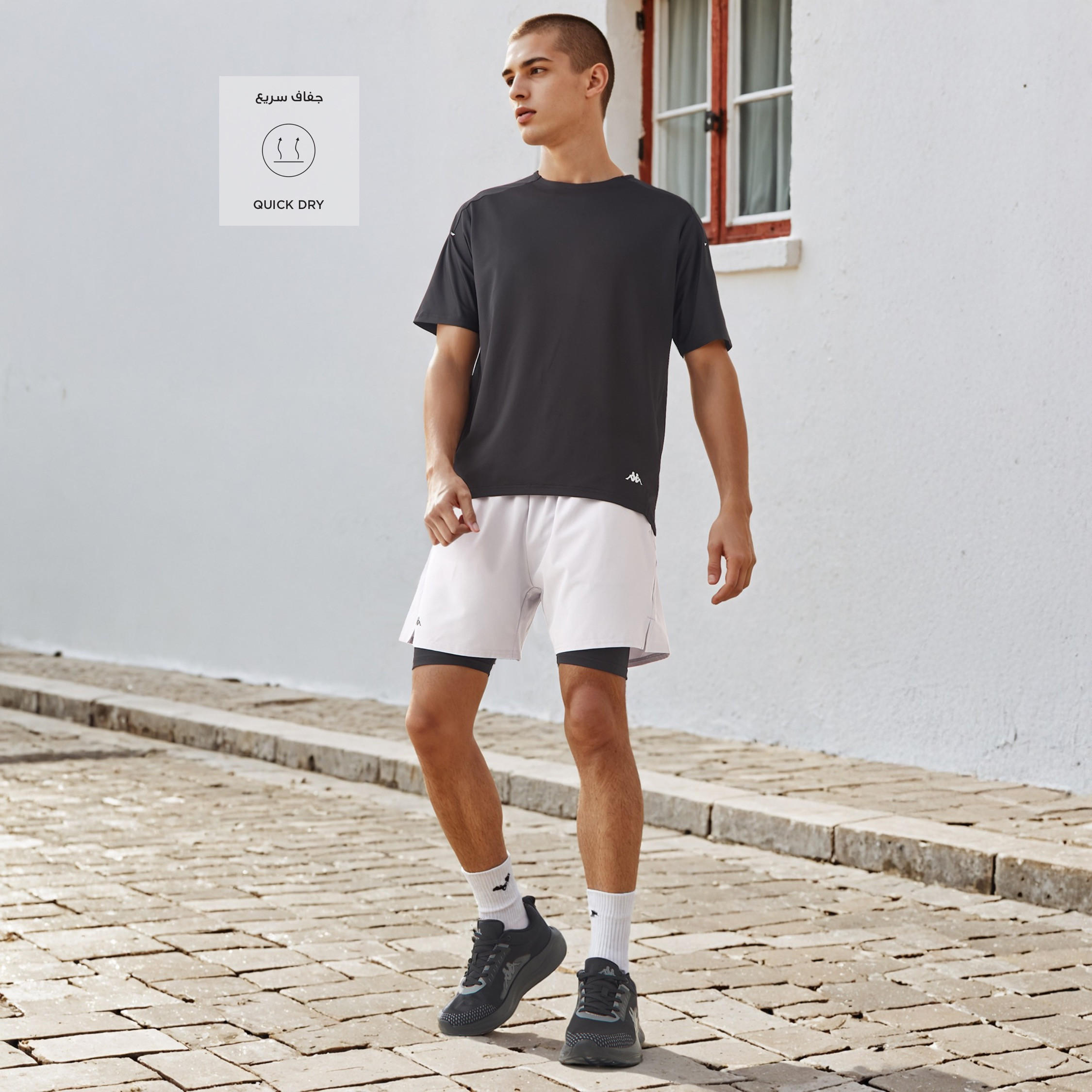 شورت جري مع شورت داخلي بطبعات شعار من كابا-men-clothing-bottoms-shorts-image-2