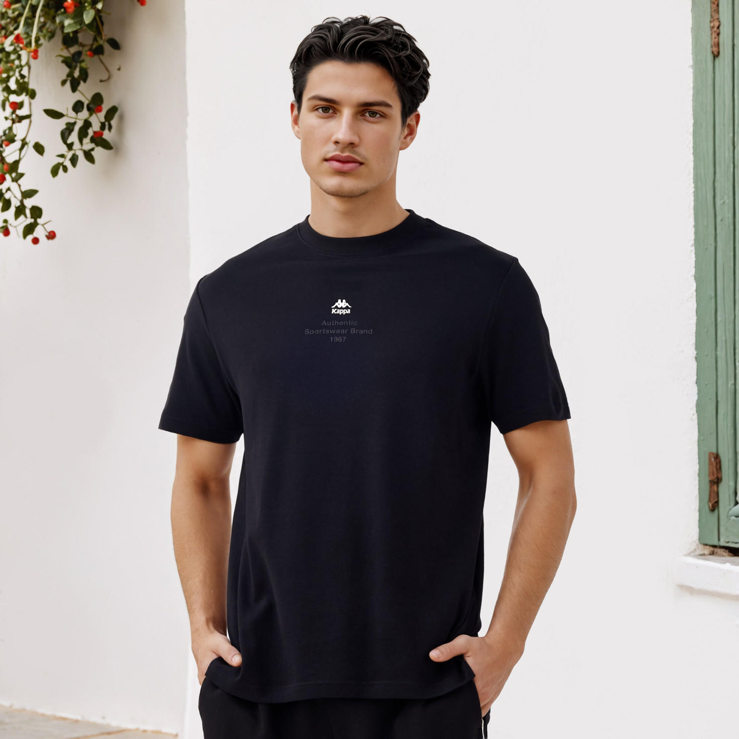 Kappa Logo Print Crew Neck T-shirt-men-clothing-sportswearandactivewear-tshirtsandpolos-image-3
