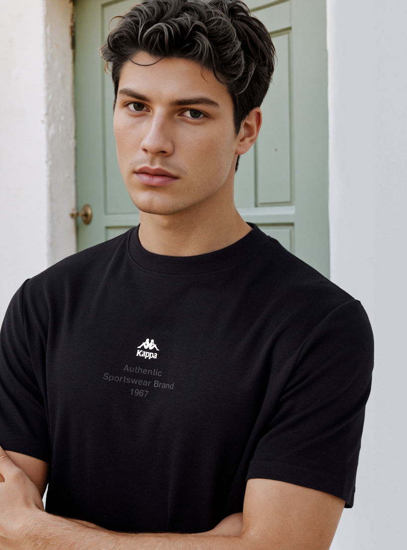 Kappa Logo Print Crew Neck T-shirt-men-clothing-sportswearandactivewear-tshirtsandpolos-image-4