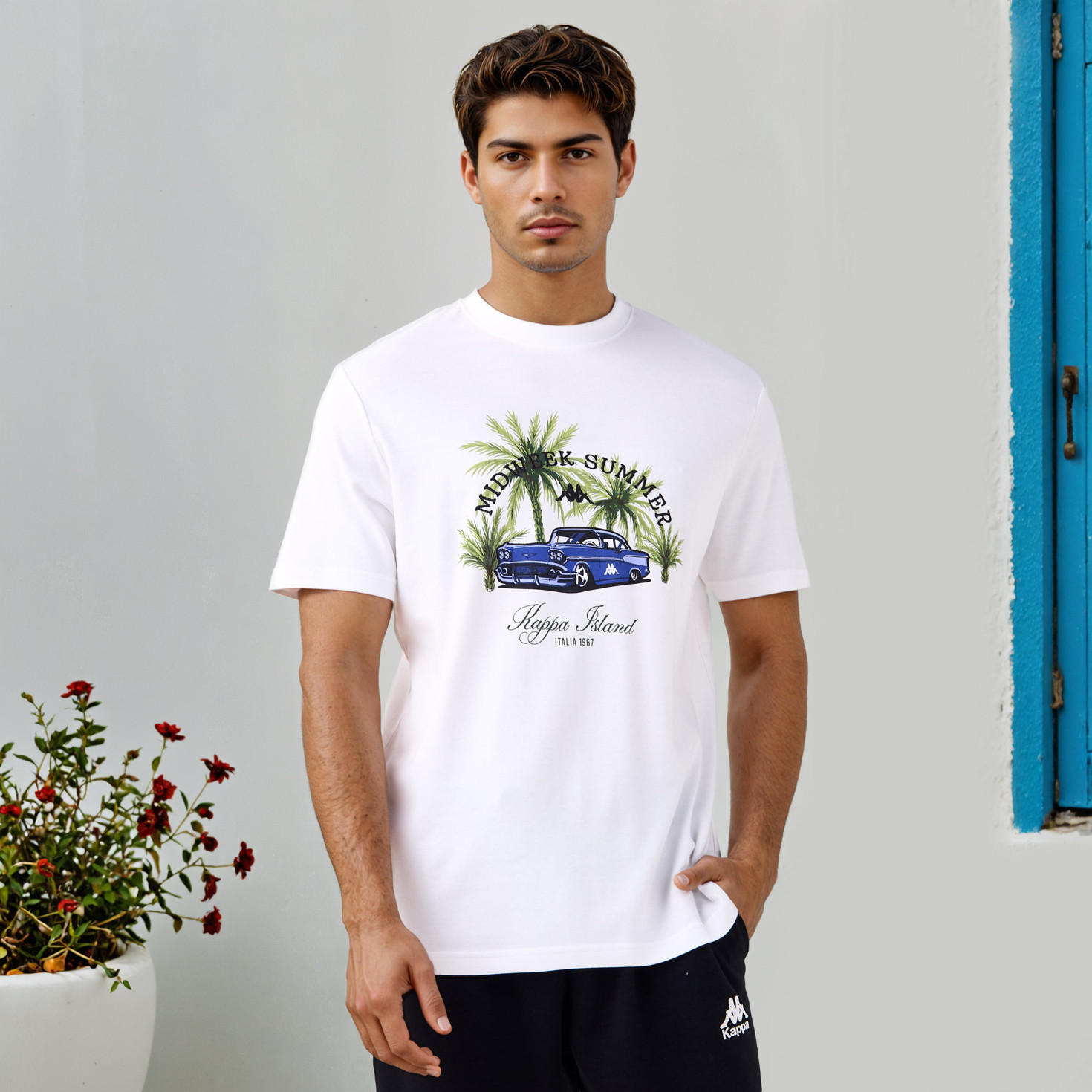 Kappa Logo Print Crew Neck T-shirt-men-clothing-sportswearandactivewear-tshirtsandpolos-image-1