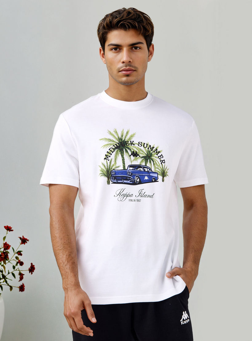 Kappa Logo Print Crew Neck T-shirt-men-clothing-sportswearandactivewear-tshirtsandpolos-image-1