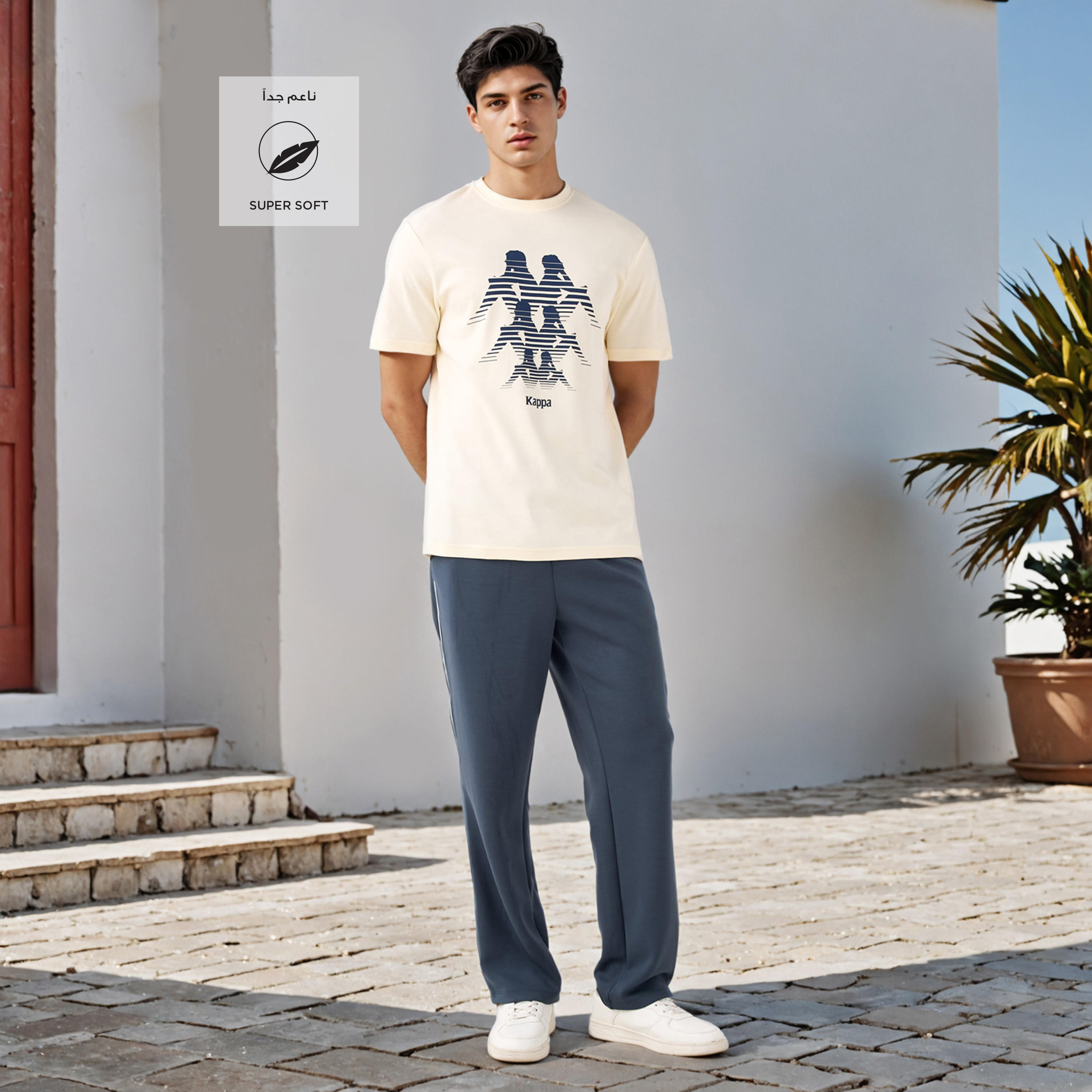 Kappa Logo Print Crew Neck T-shirt-men-clothing-sportswearandactivewear-tshirtsandpolos-image-2