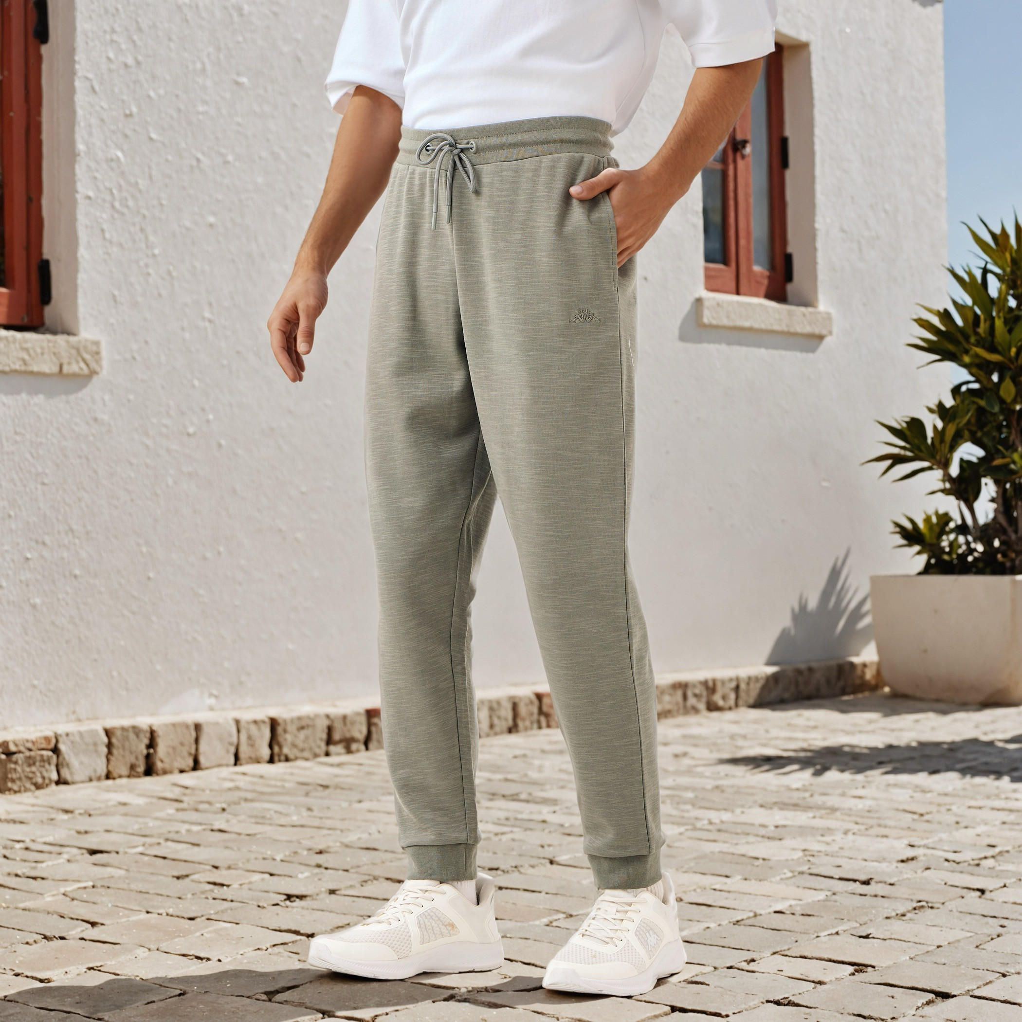 بنطلون رياضي برباط خصر وجيوب من كابا-men-clothing-sportswearandactivewear-bottoms-joggers-image-1