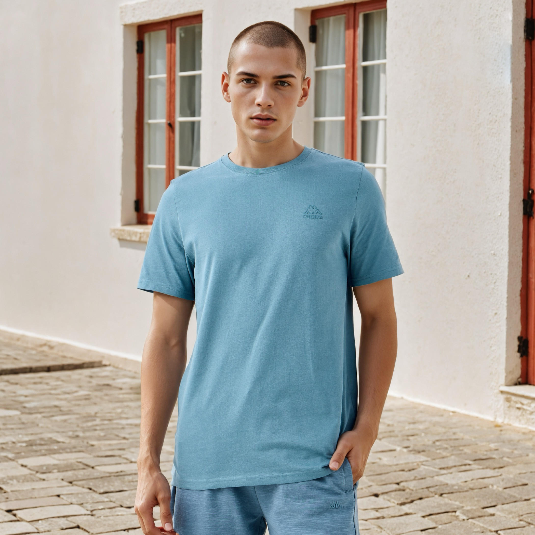 تيشيرت ياقة ضيقة من كابا-men-clothing-tshirtsandpolos-tshirts-image-5
