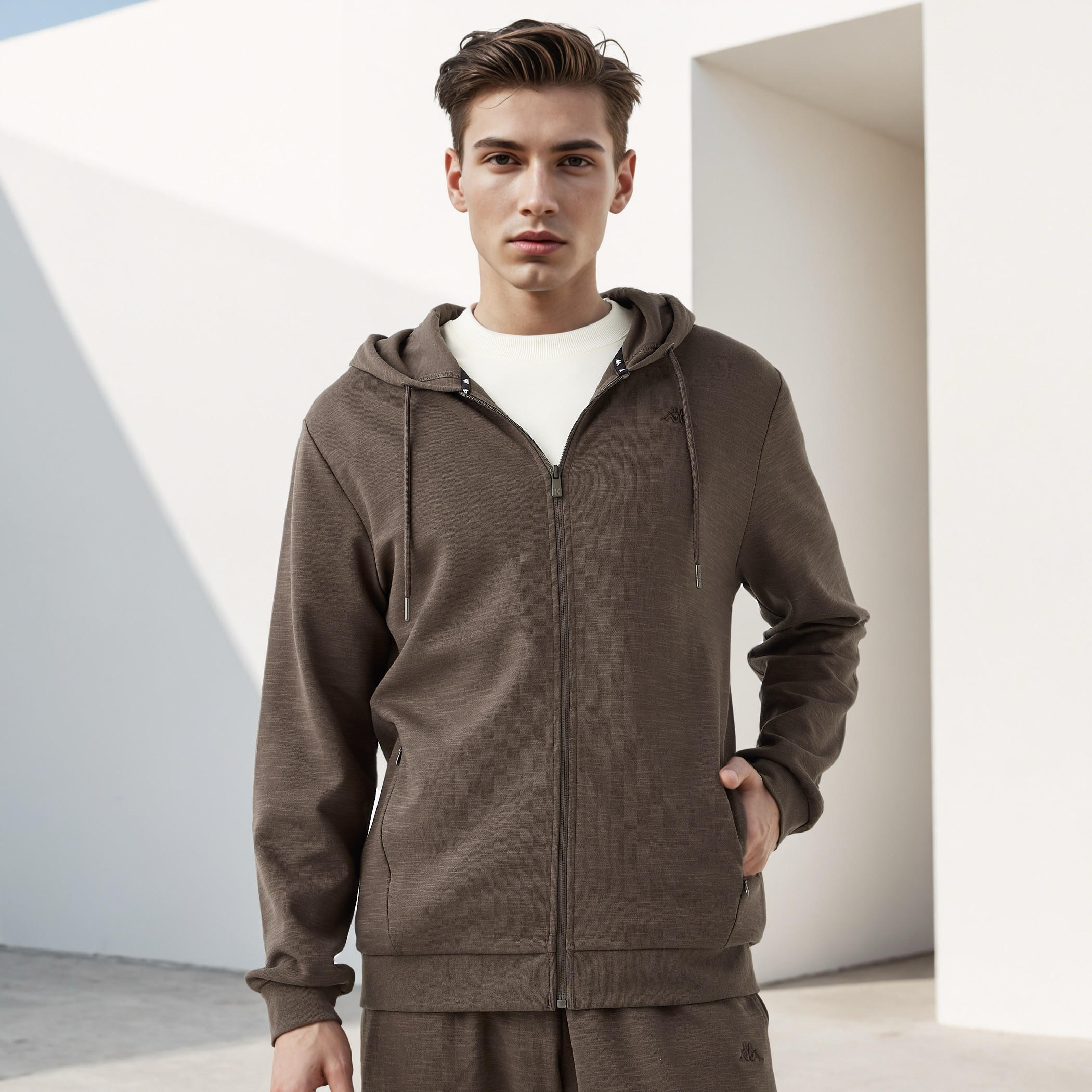 سويت شيرت بقبعة وسحاب إغلاق من كابا-men-winterwear-hoodiesandsweatshirts-image-1