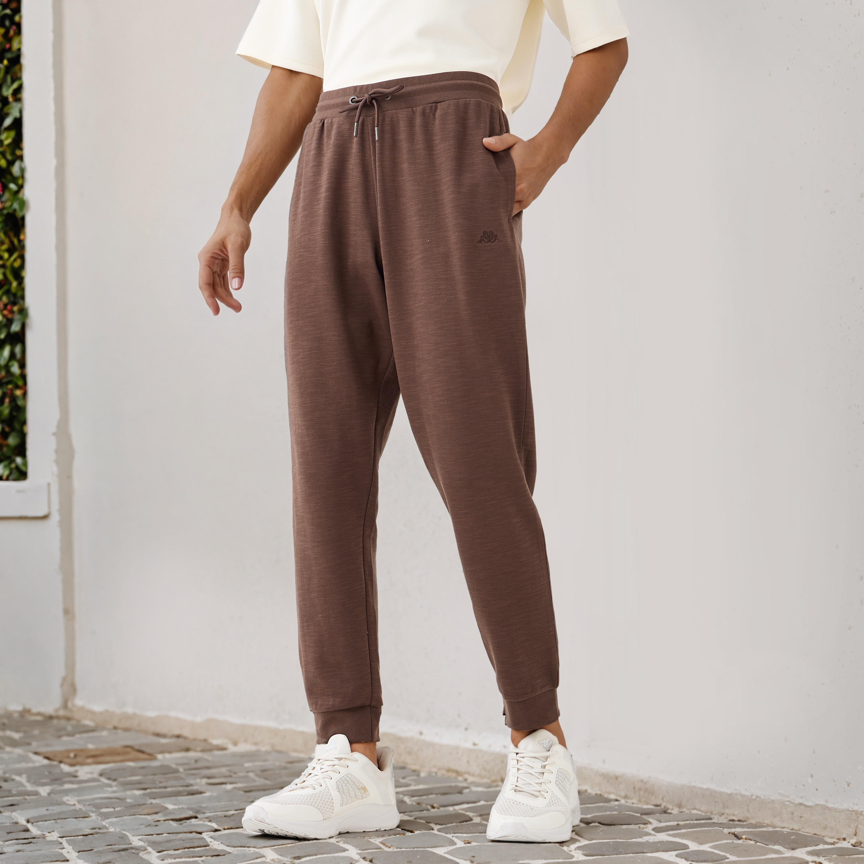 Kappa Textured Joggers with Pockets-men-clothing-sportswearandactivewear-tracksuits-image-1