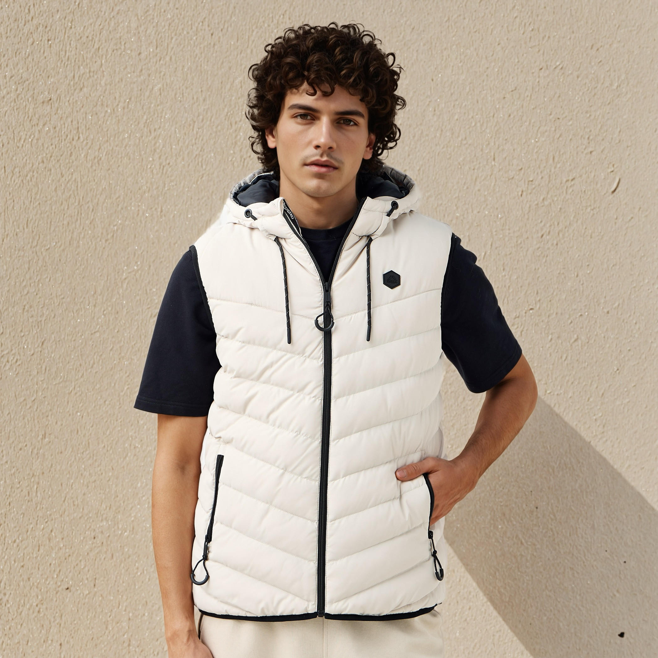 Kappa Men Sleeveless Hooded Puffer Gilet-men-clothing-jacketsandblazers-jackets-image-1