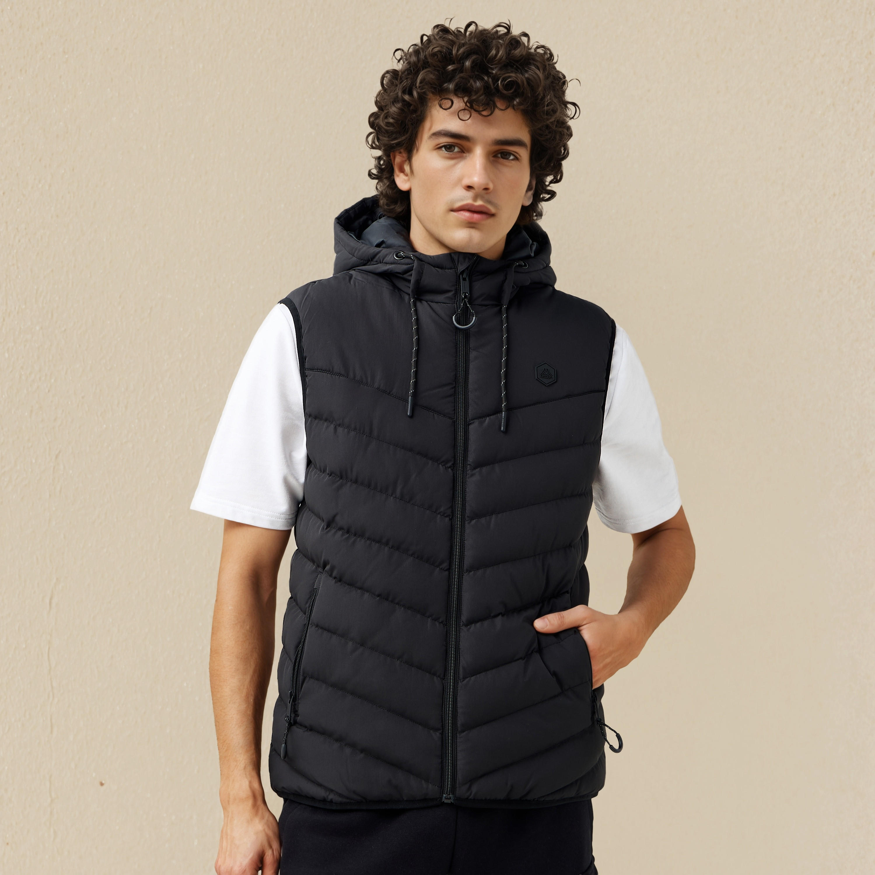 Kappa Men Sleeveless Hooded Puffer Gilet-men-clothing-jacketsandblazers-jackets-image-1