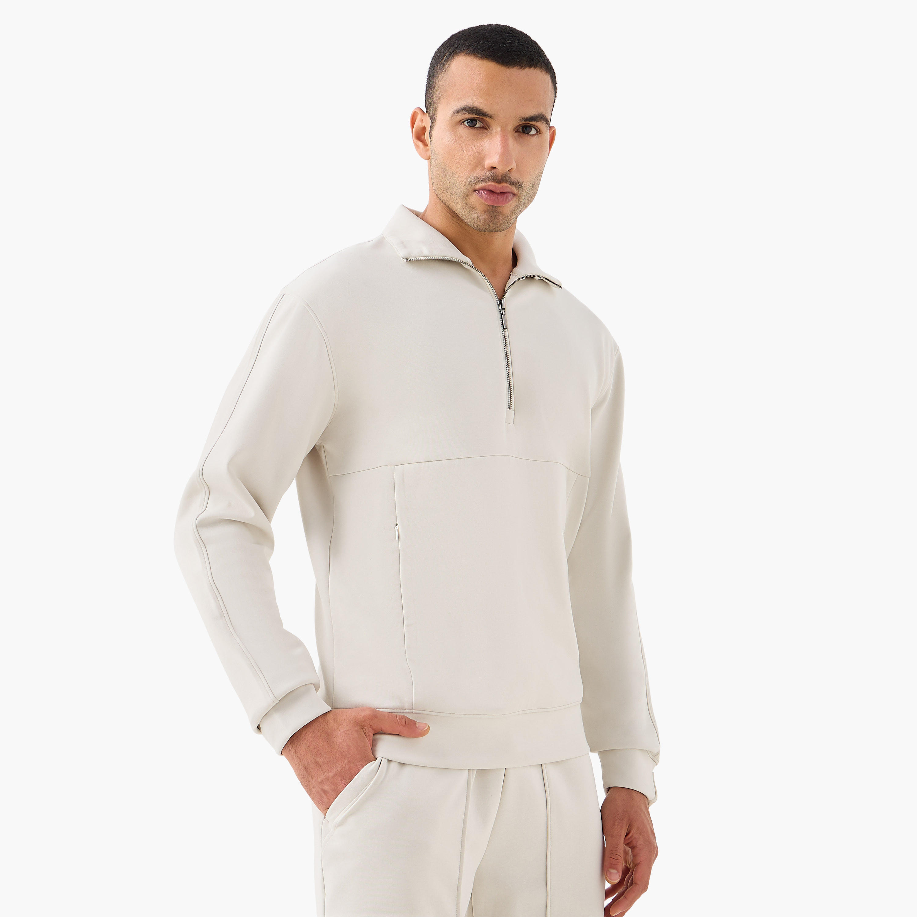 Love Pangolin Men Quarter Zip Sweatshirt-men-winterwear-hoodiesandsweatshirts-image-1