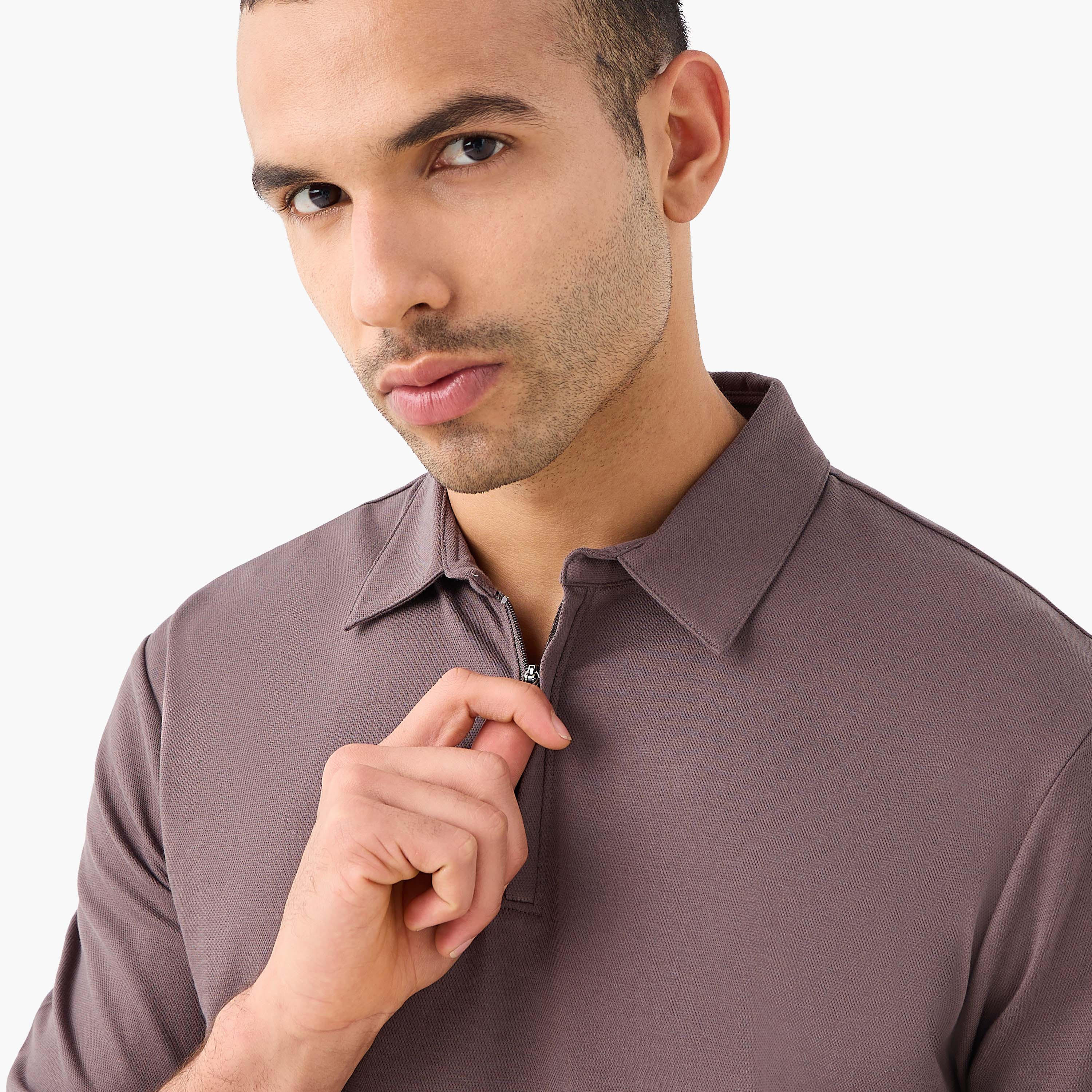 Love Pangolin Men Performance Half Zip Polo T-shirt-men-clothing-tshirtsandpolos-polos-image-4